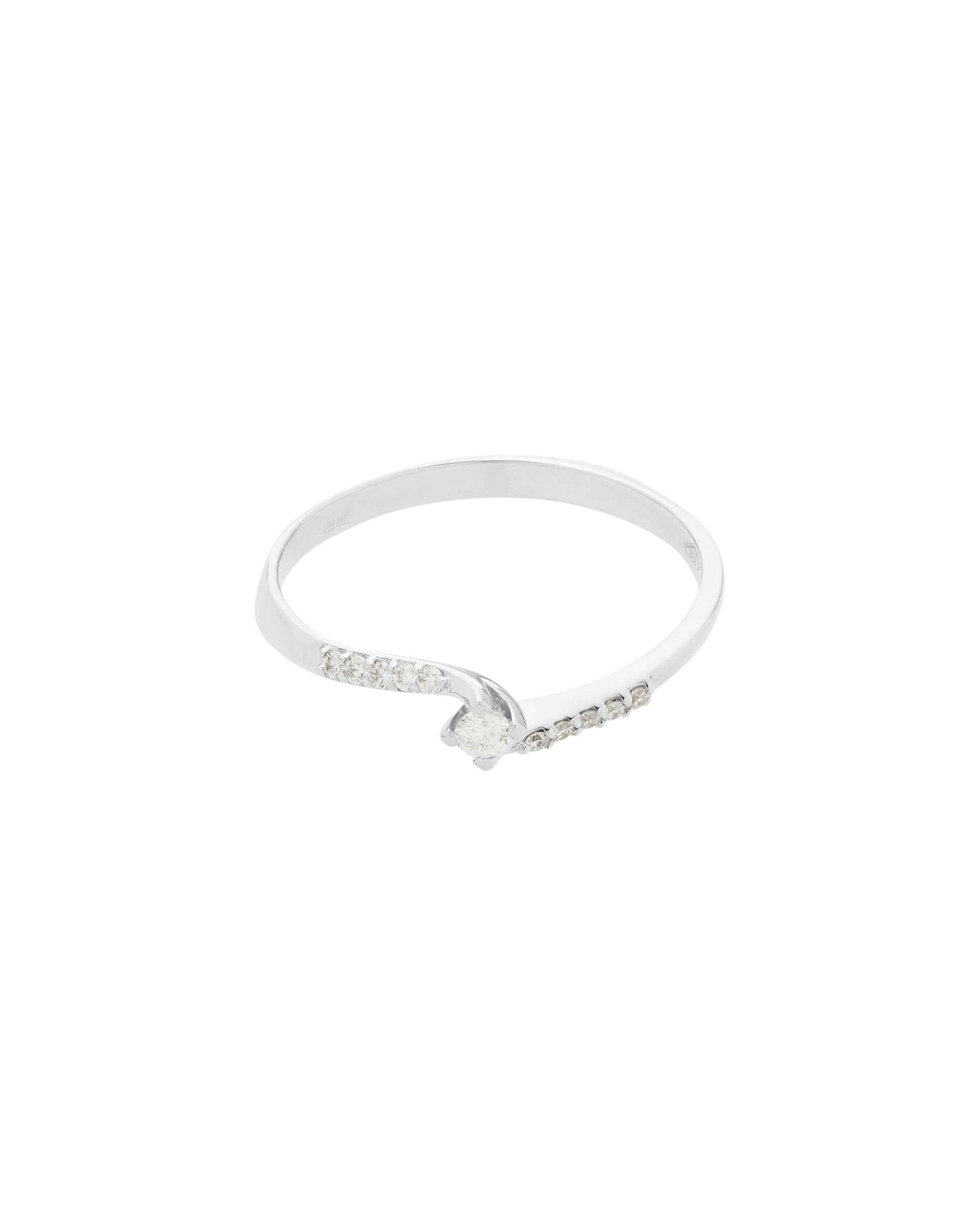 Anello solitario valentino con diamanti laterali e diamante centrale da 0,07 ct-1