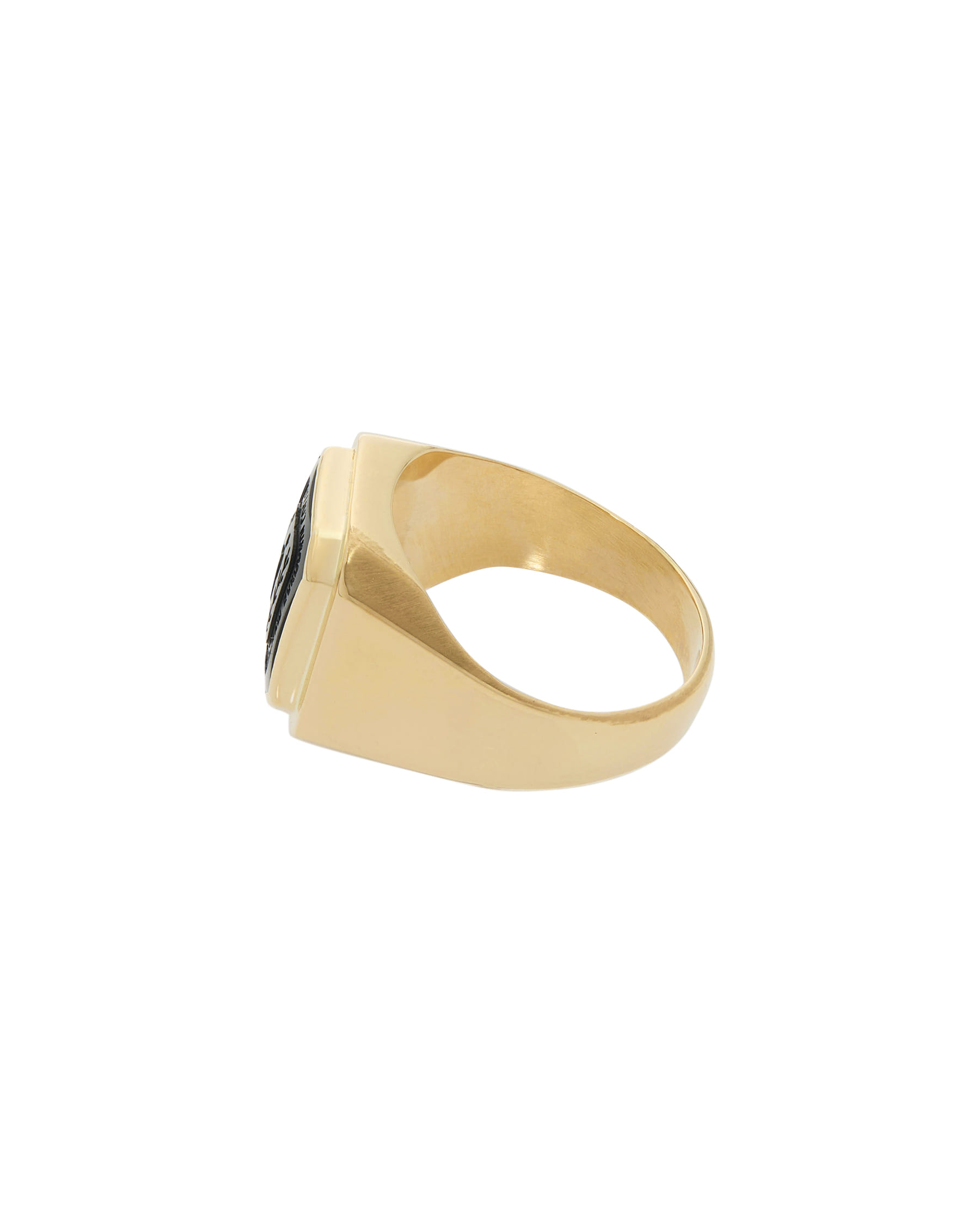 Anello sigillo oro giallo e onice incisa-2