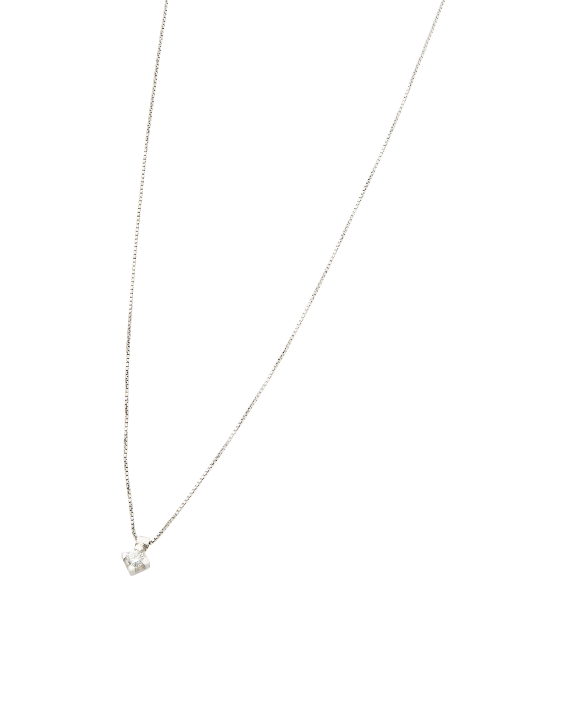 Catenina punto luce in oro bianco con diamante 0.08 ct-1