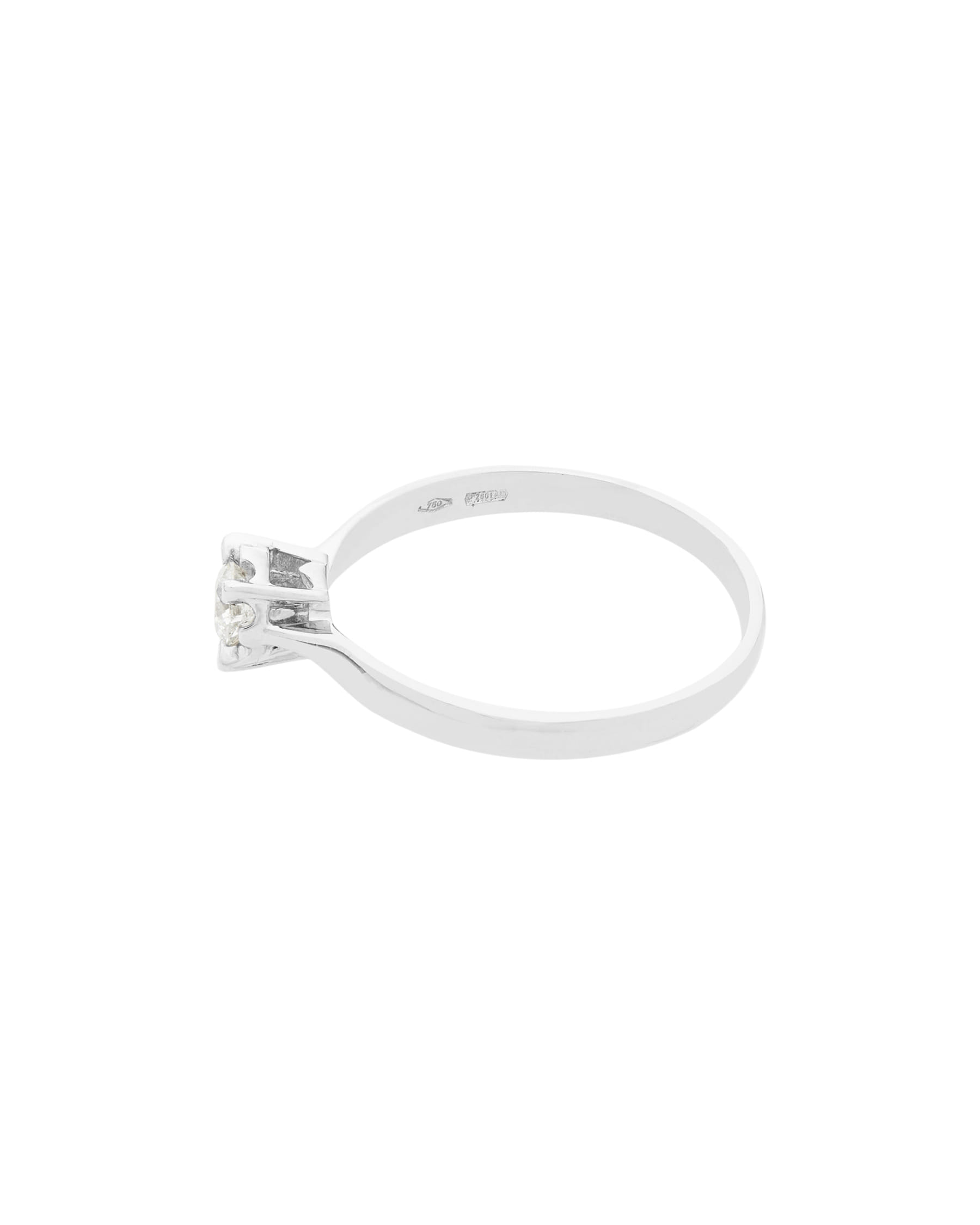 Anello solitario in oro bianco 18kt con diamante round 0,17ct-2