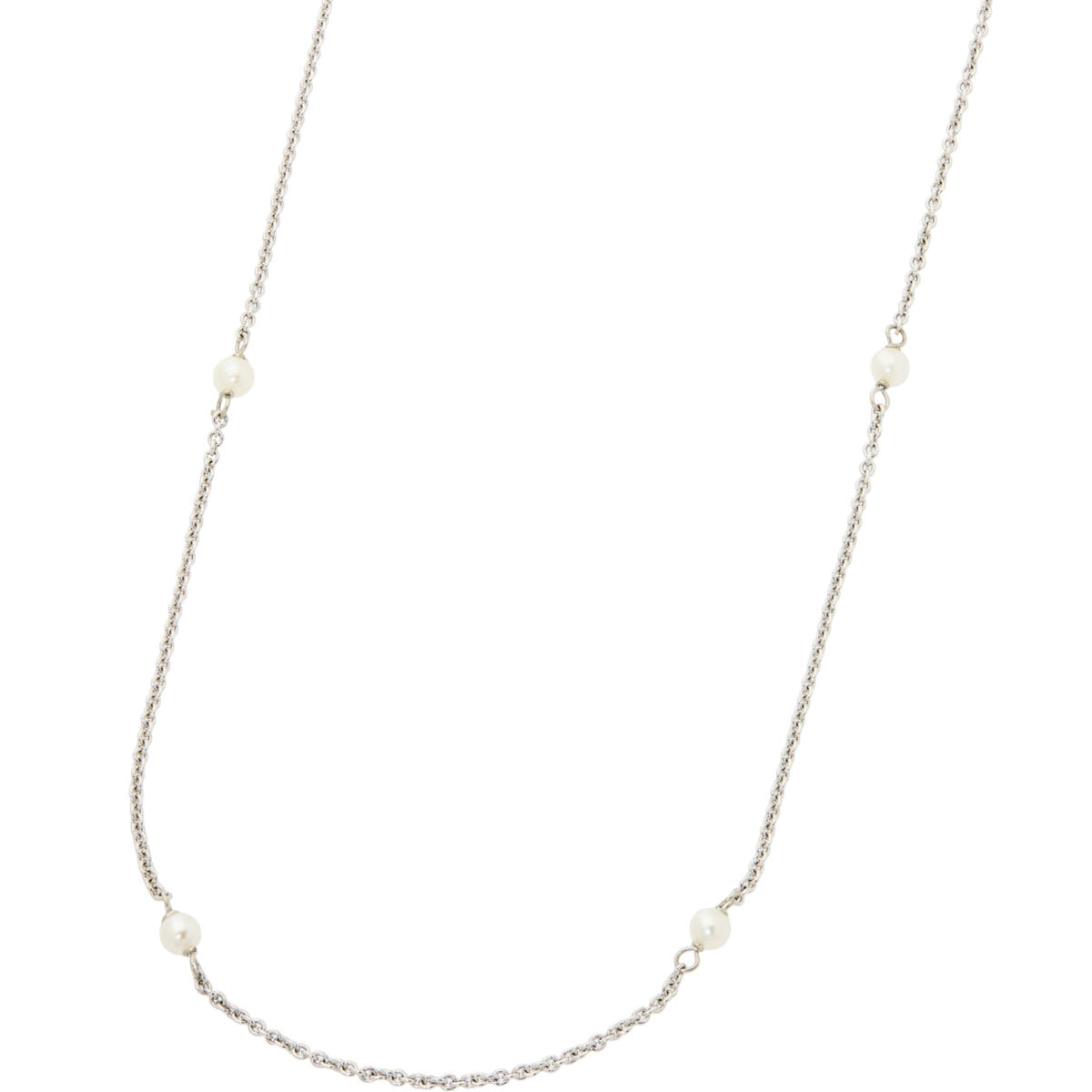 Collana in oro bianco con perline-1