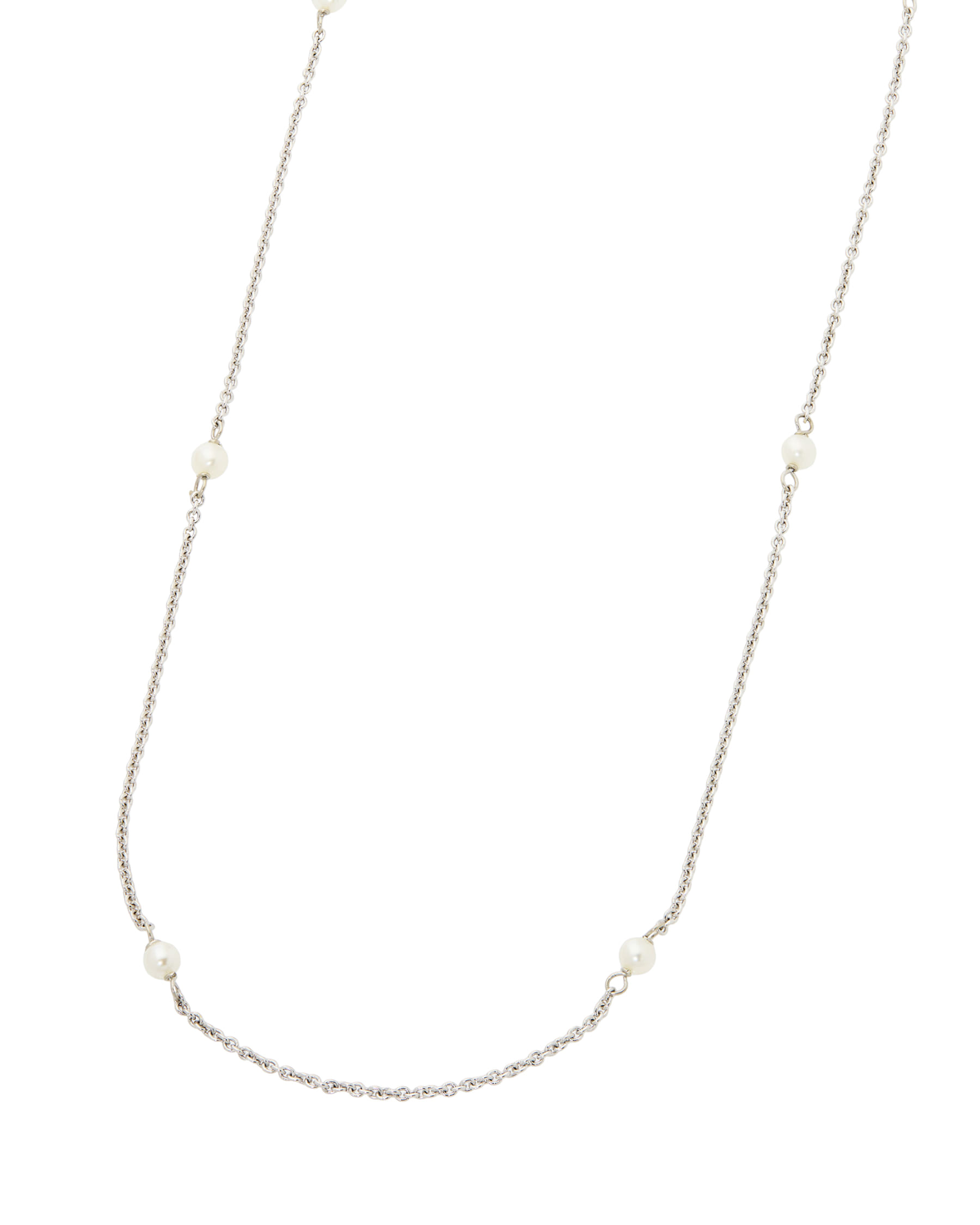 Collana in oro bianco con perline-1