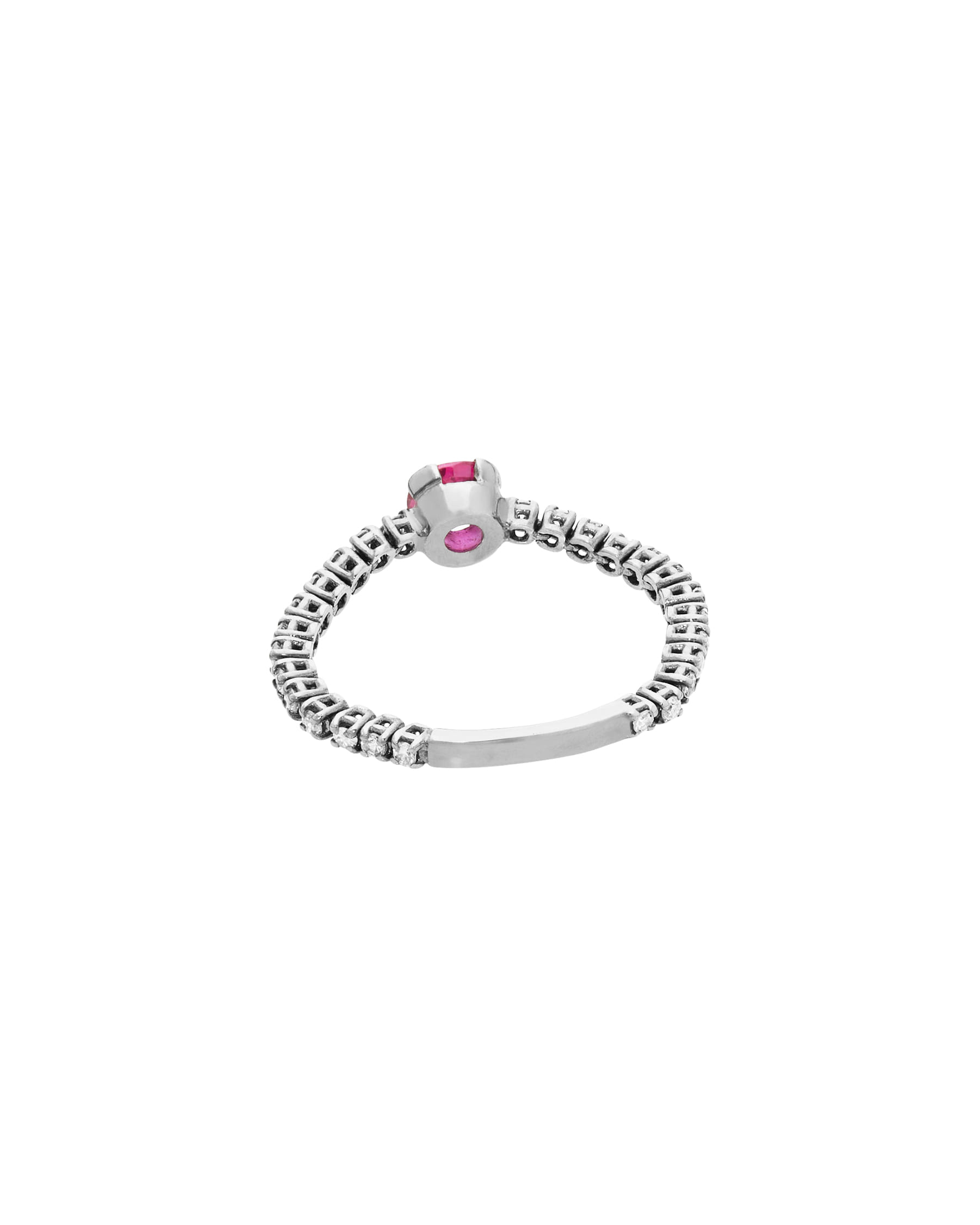 Anello eternity maglia morbida in oro nero con rubino-3