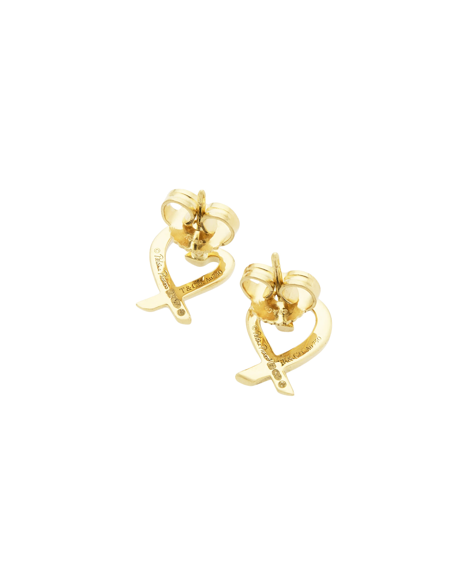 Orecchini tiffany & co. paloma picasso loving heart in oro giallo 18kt-2