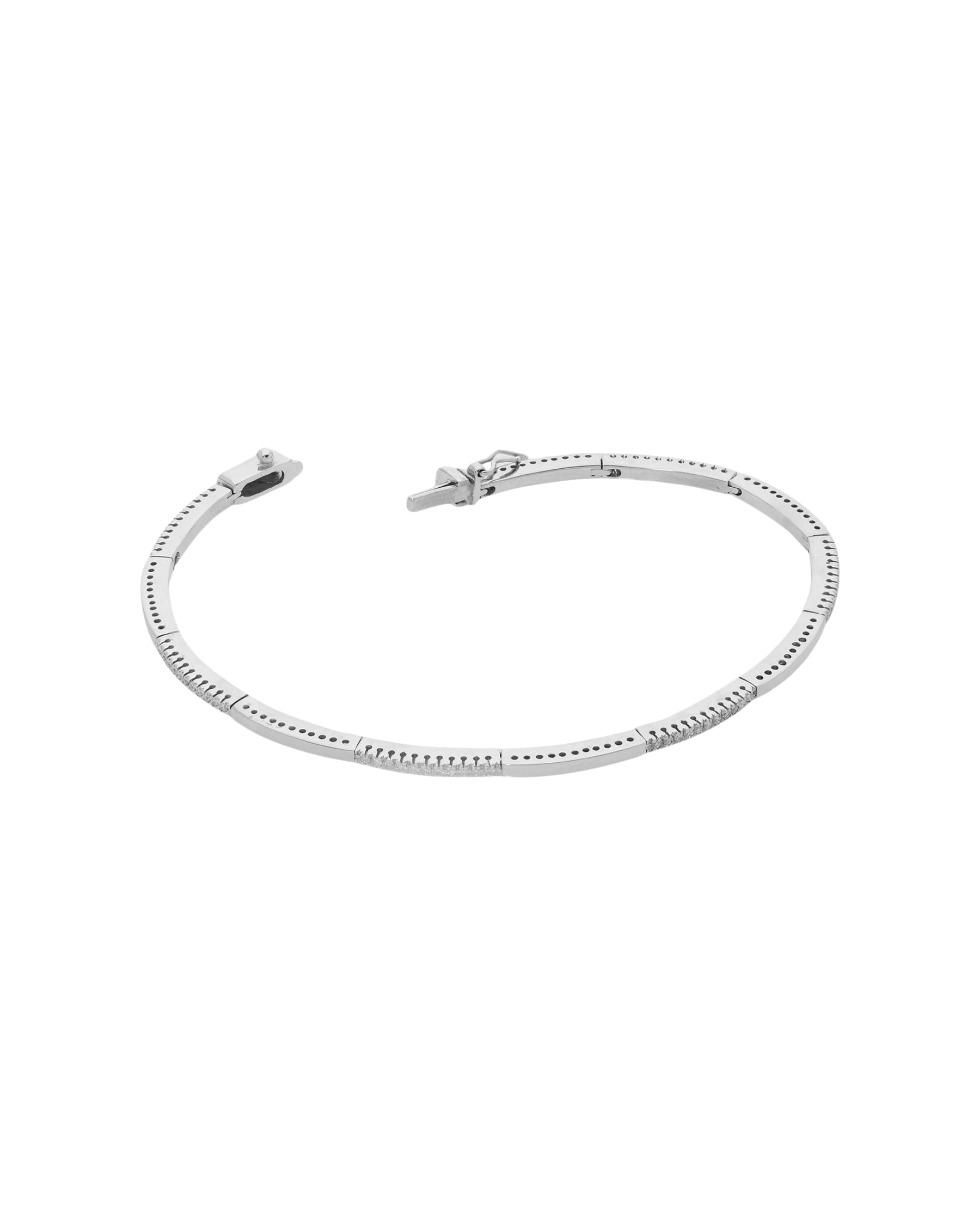 Bracciale semi rigido in oro bianco e diamanti-2