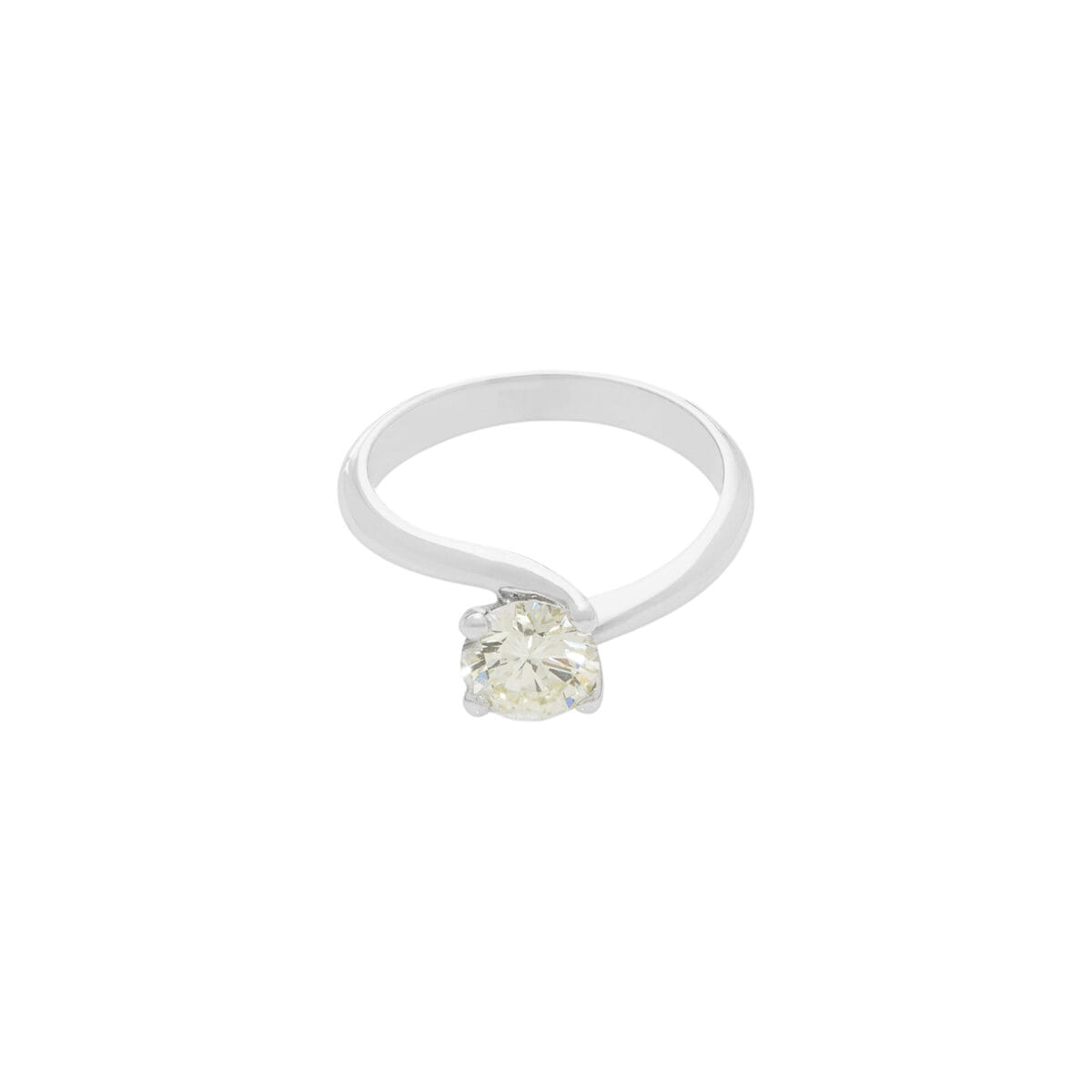 Anello solitario valentino in oro bianco con diamante 1,07 ct-1