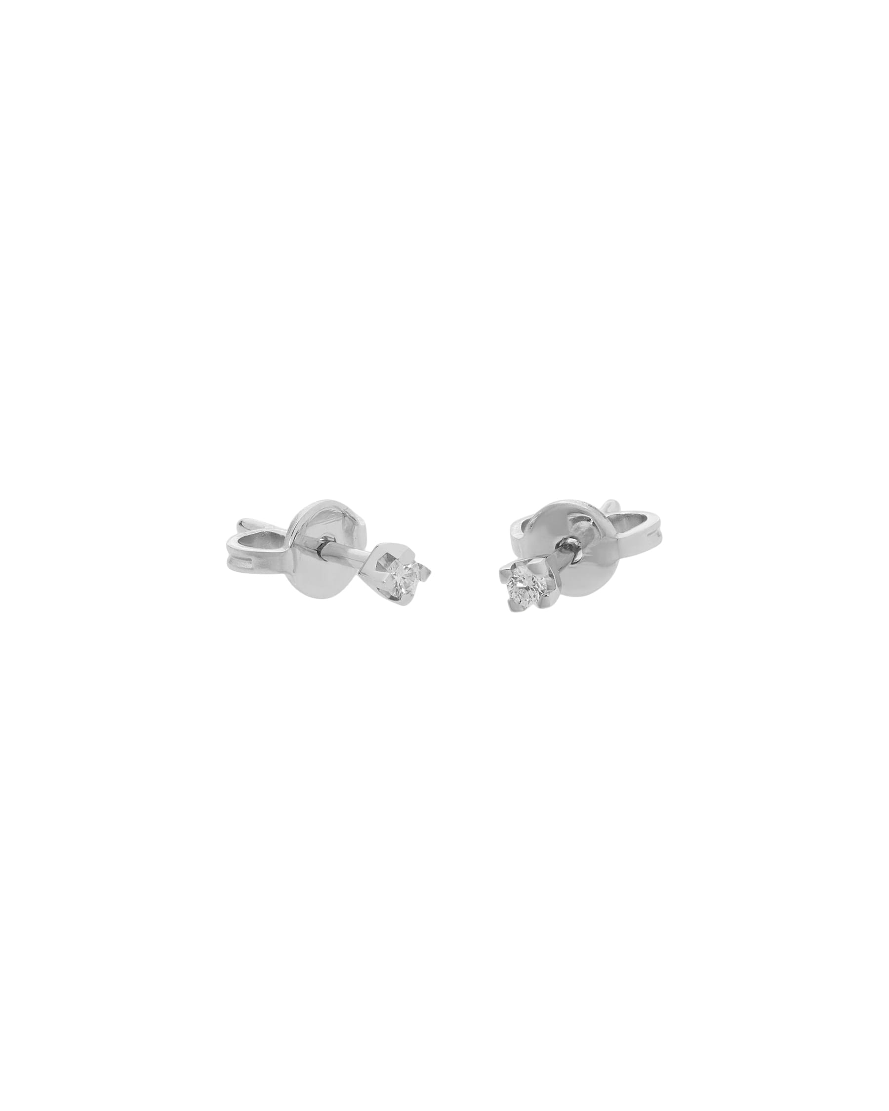 Orecchini punto luce in oro bianco con diamanti 0,06 ct-1