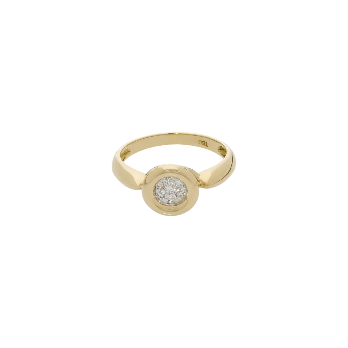 Anello oro giallo e bianco con diamanti illusion-1