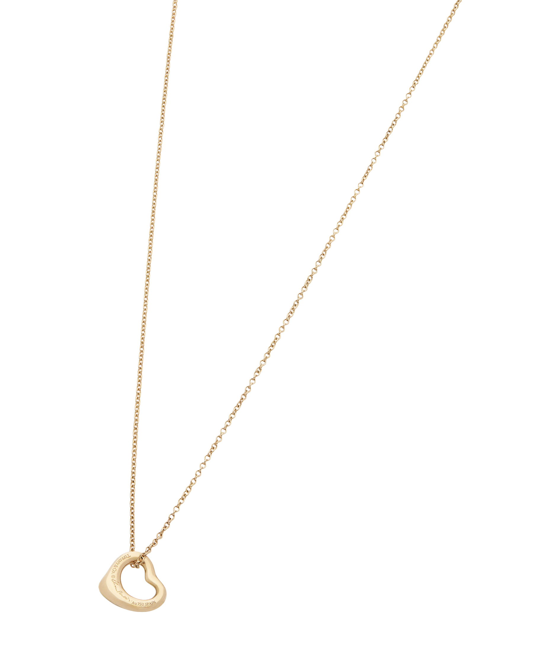 Collana tiffany&co. open heart elsa peretti in oro rosa e diamanti-2