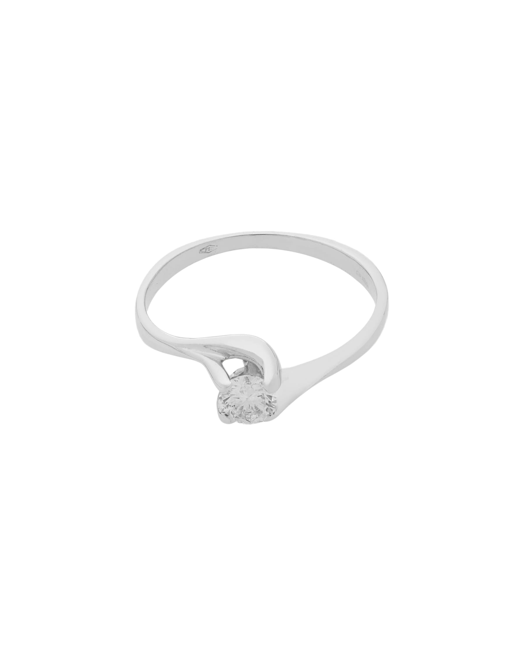 Anello solitario valentino in oro bianco con diamante 0,26 ct-1