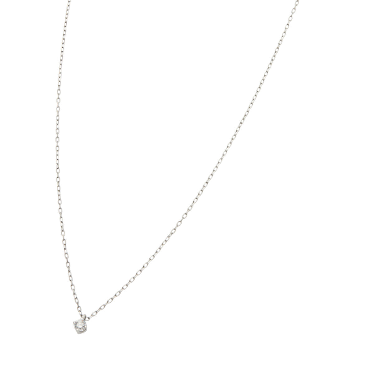 Catenina punto luce in oro bianco 9kt con diamante 0,06 ct-1