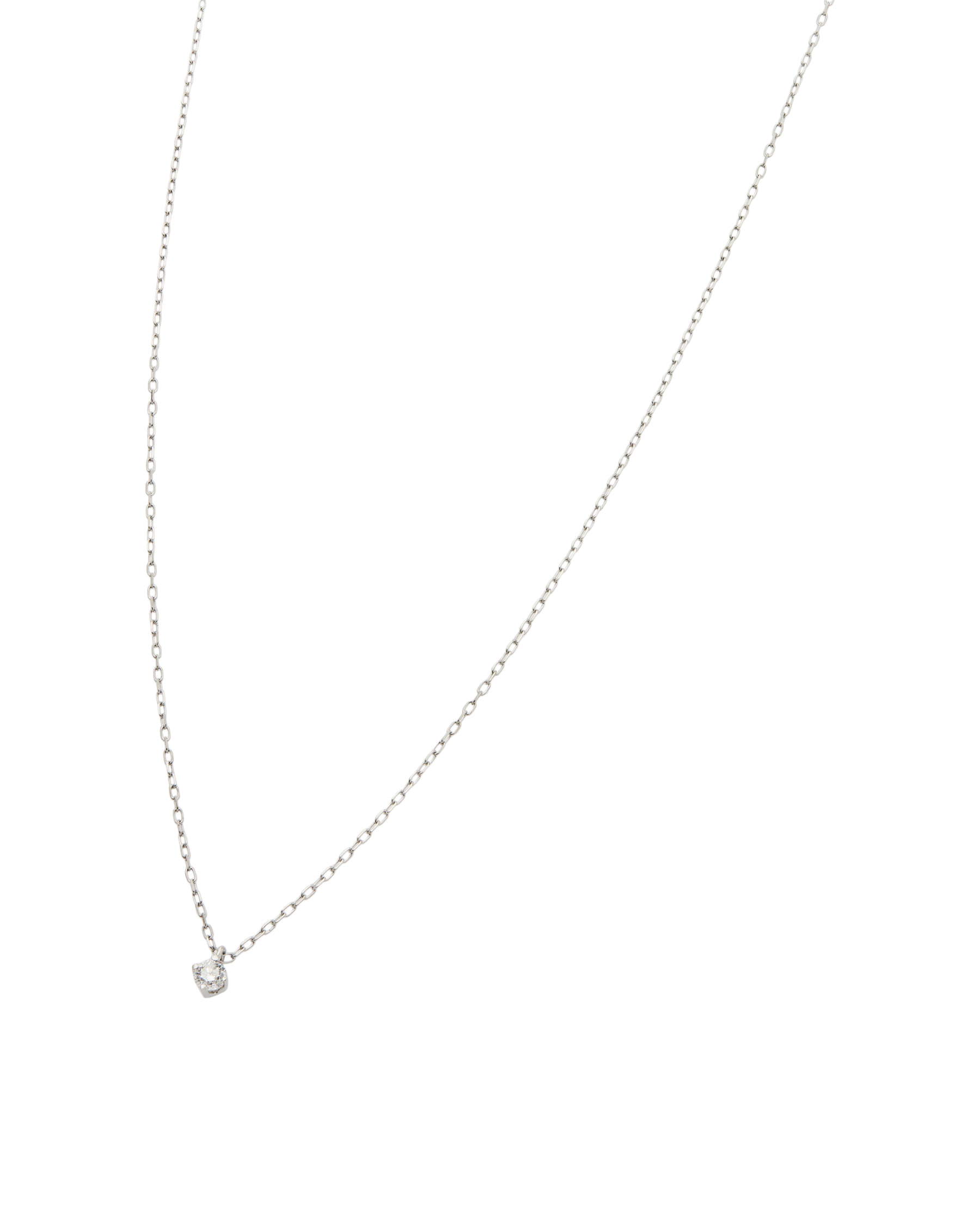 Catenina punto luce in oro bianco 9kt con diamante 0,06 ct-1