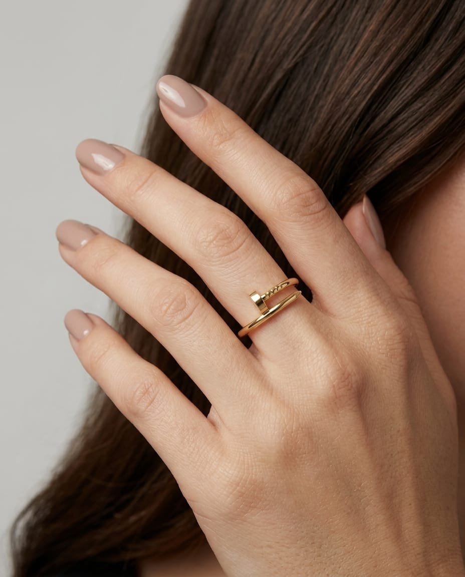 Anello cartier juste un clou modello piccolo in oro rosa-5