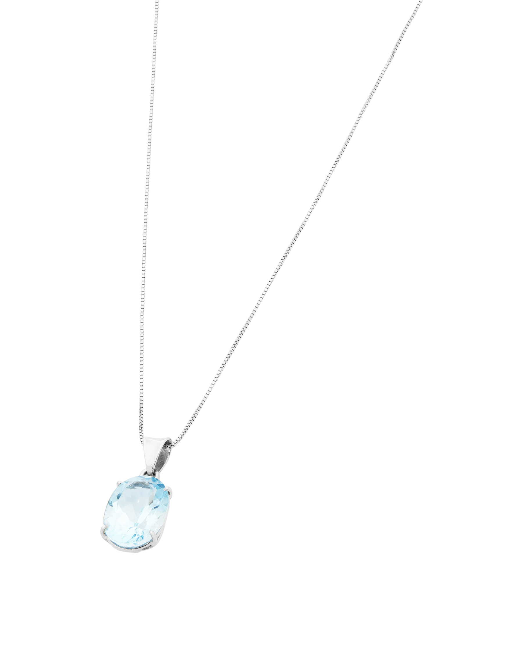 Catenina in oro bianco con pendente topazio-1