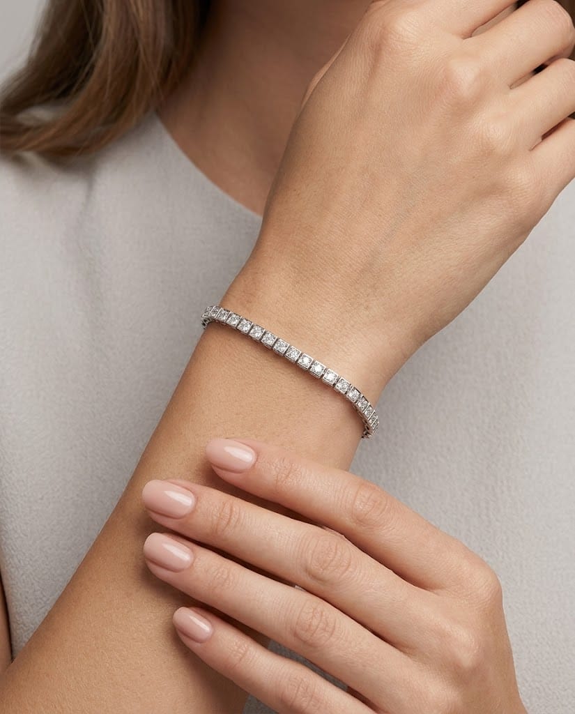 Bracciale tennis recarlo illusion in oro bianco e diamanti-3