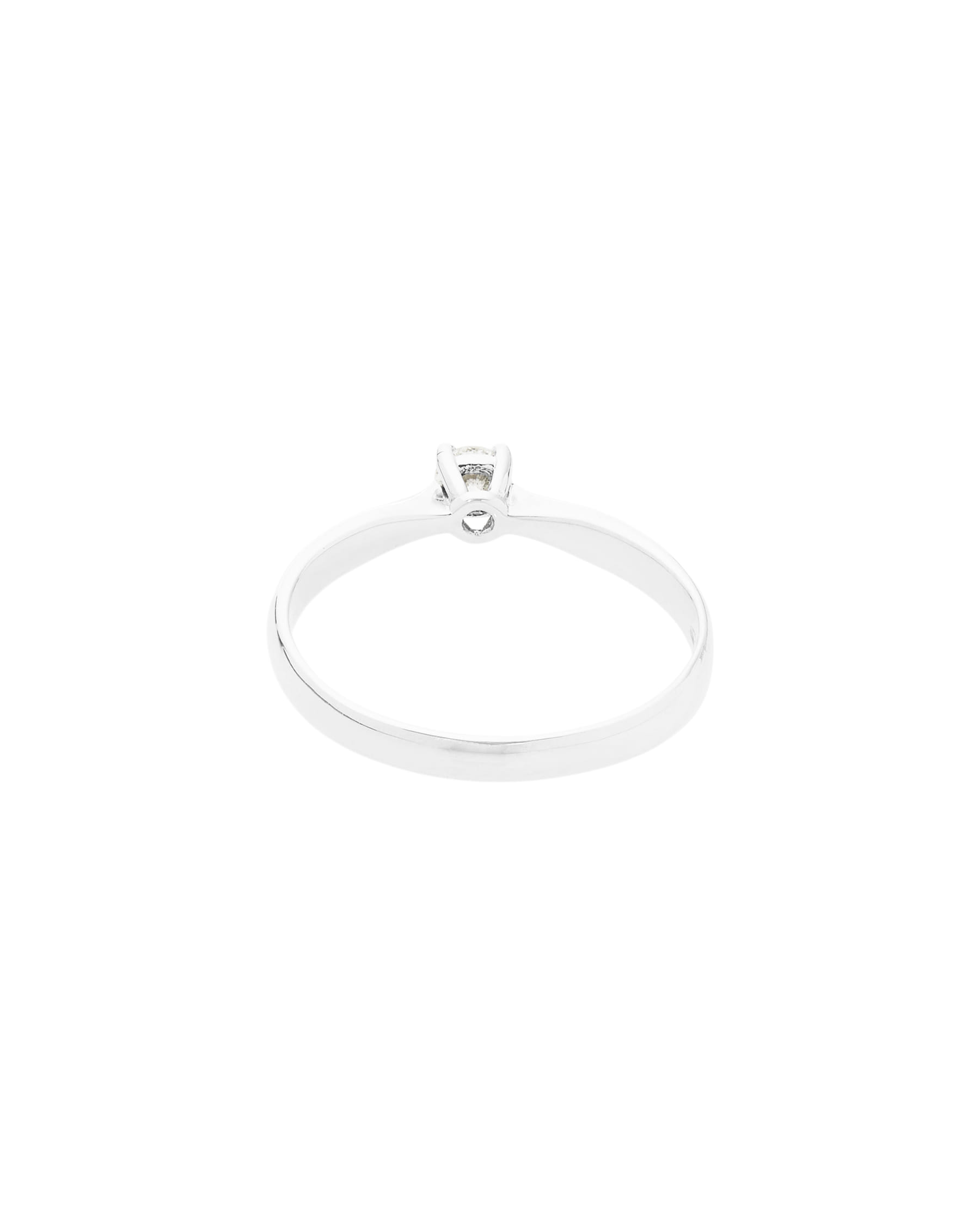 Anello solitario in oro bianco con diamante 0,13 ct-3