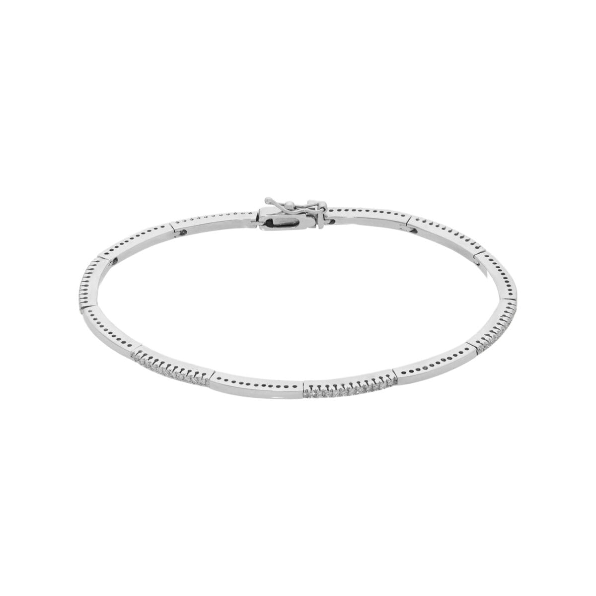 Bracciale semi rigido in oro bianco e diamanti-1