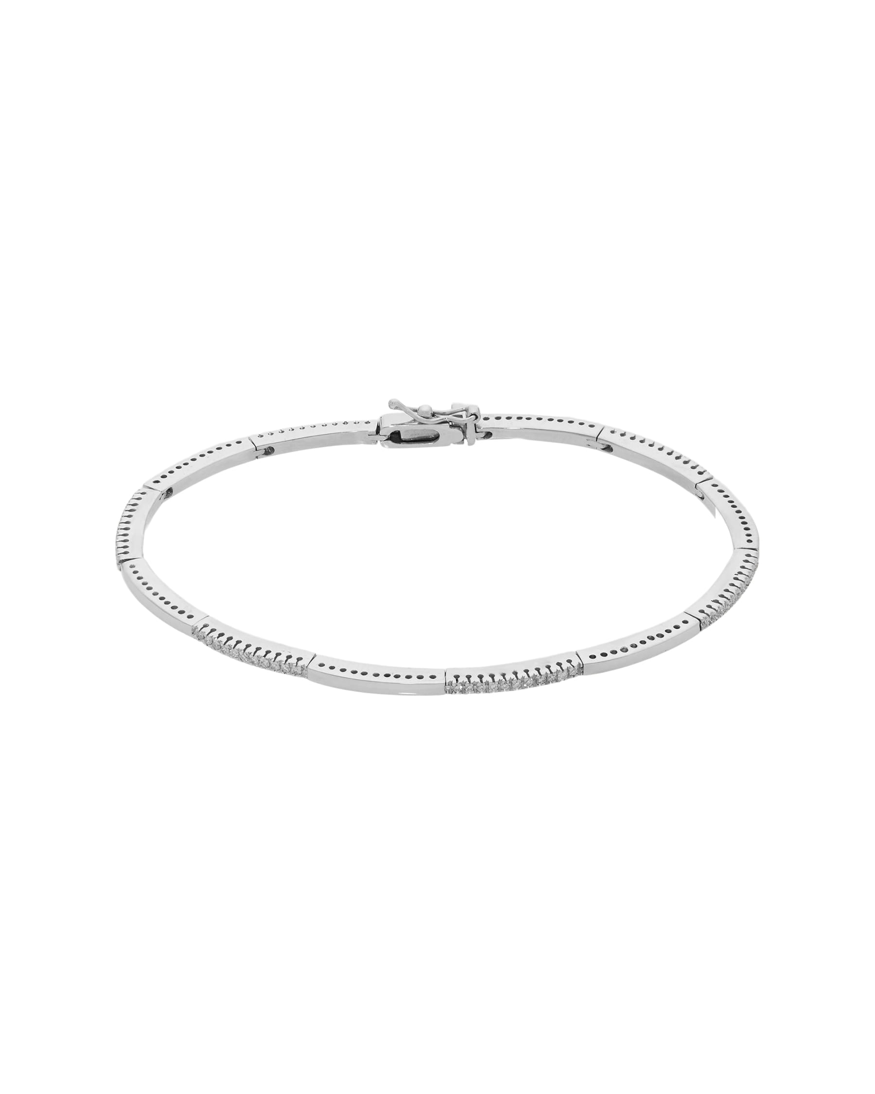 Bracciale semi rigido in oro bianco e diamanti-1