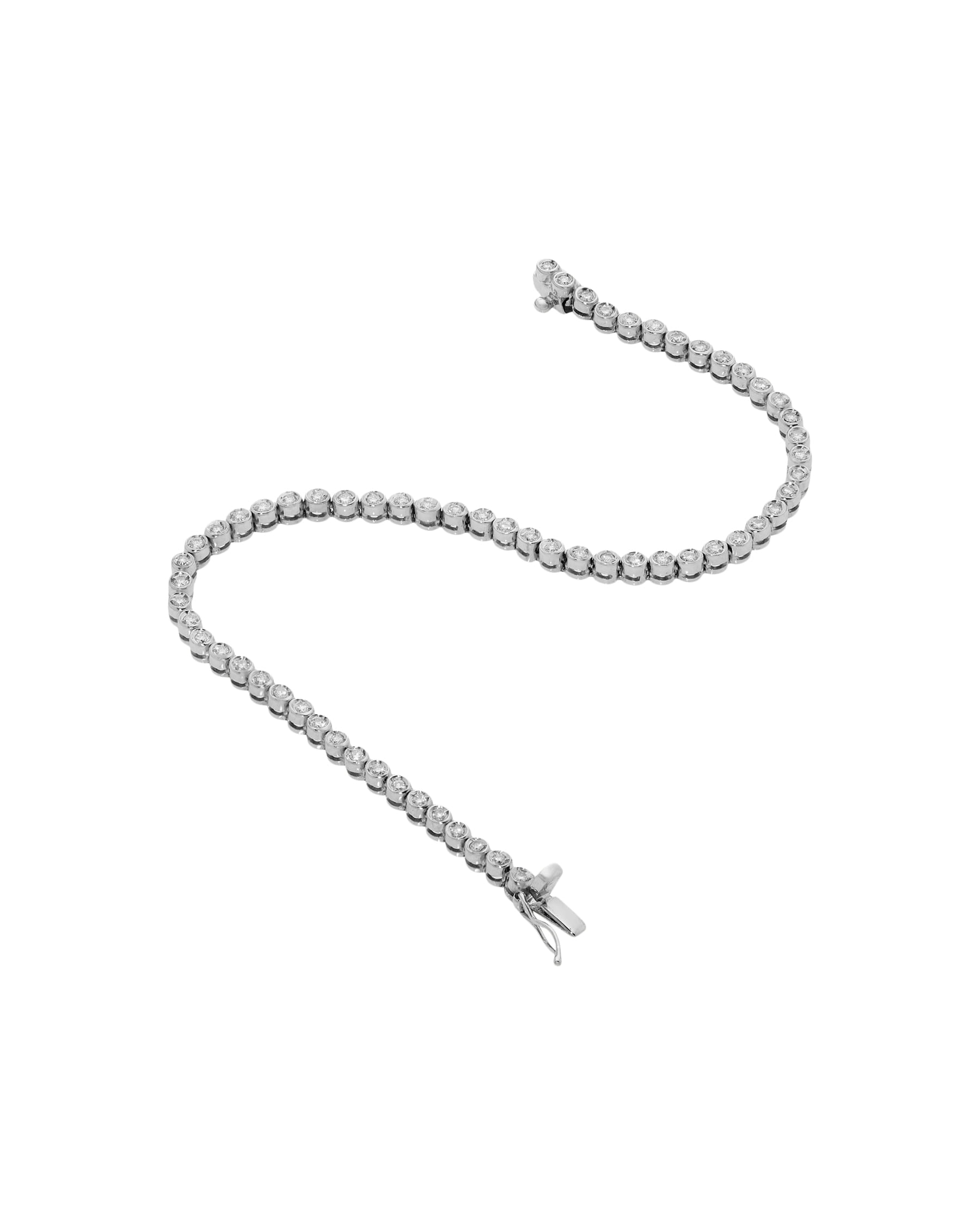 Bracciale tennis cipollino in oro bianco e diamanti-2