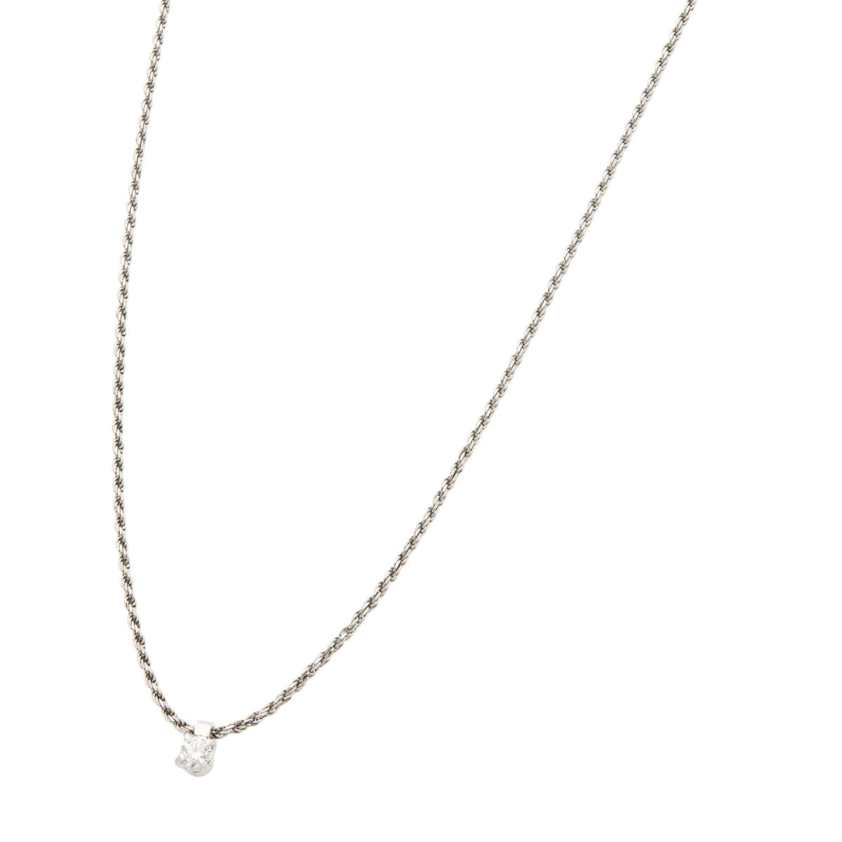 Catenina torchon in oro bianco con diamante punto luce-1