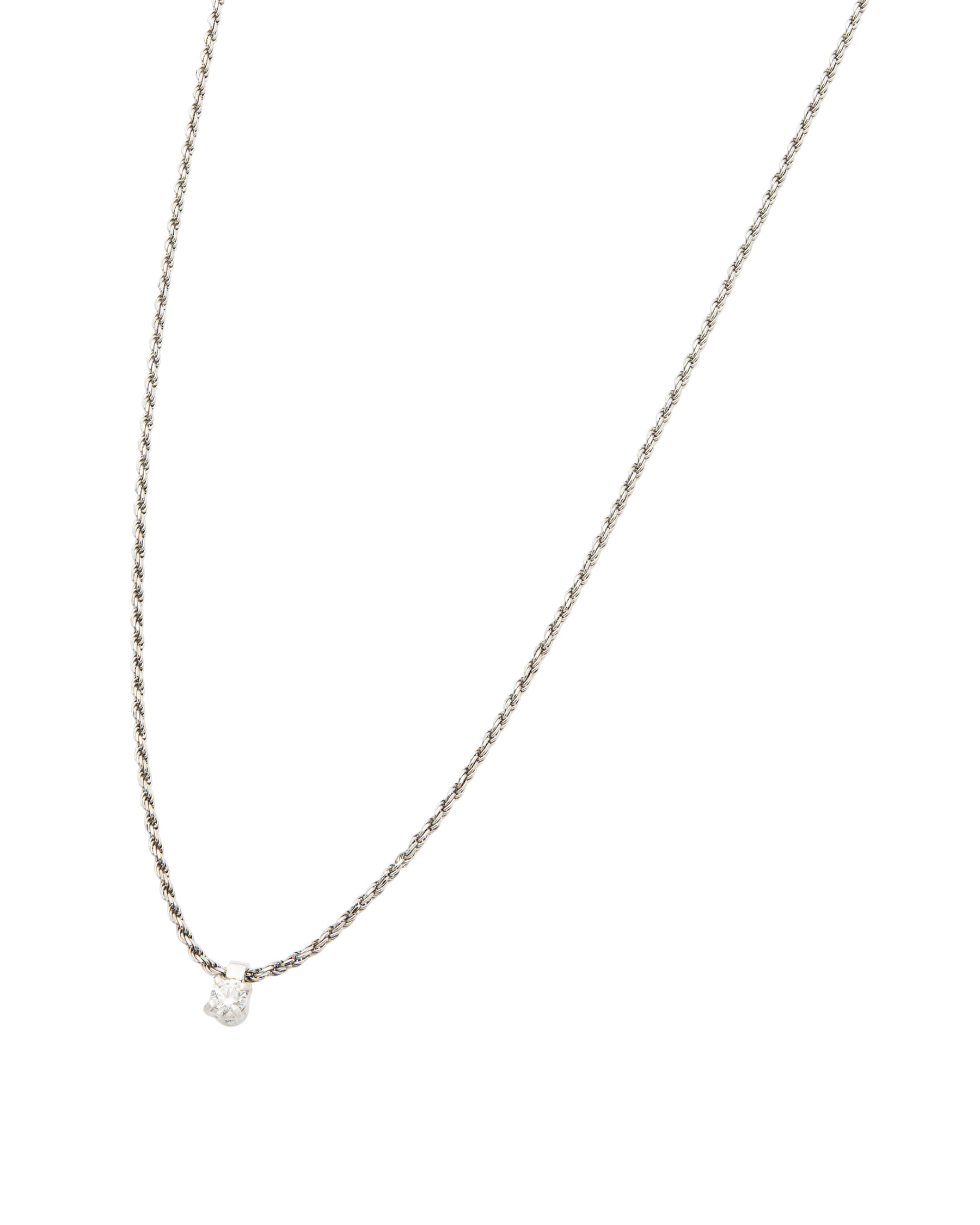 Catenina torchon in oro bianco con diamante punto luce-1