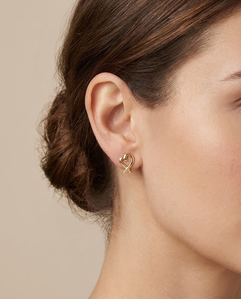 Orecchini tiffany & co. paloma picasso loving heart in oro giallo 18kt-4