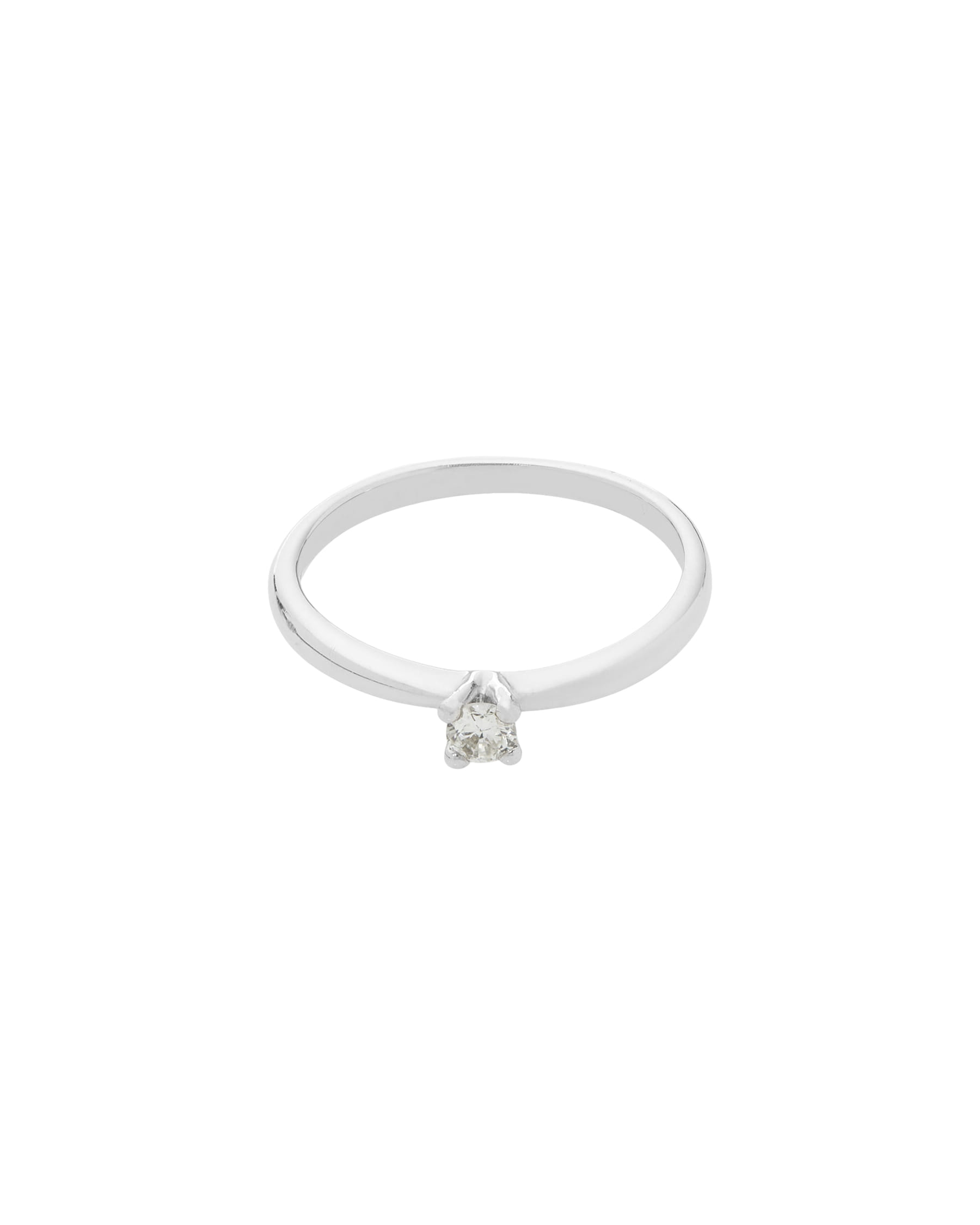 Anello solitario in oro bianco 18kt con diamante 0,10 ct-1
