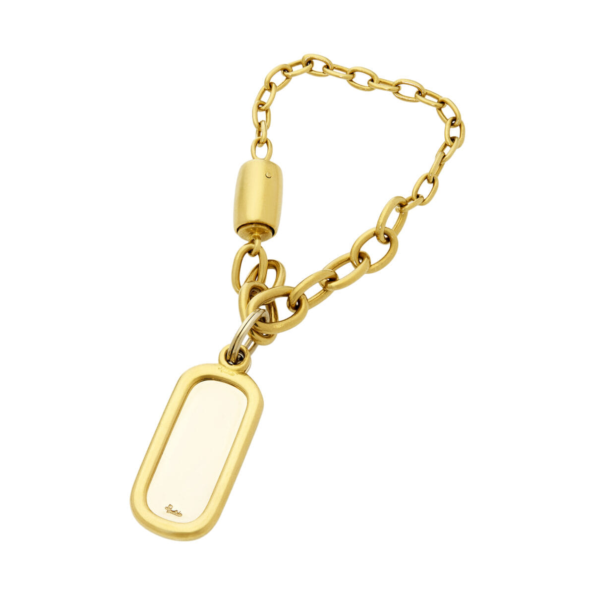 Portachiavi pomellato in oro giallo e bianco-1
