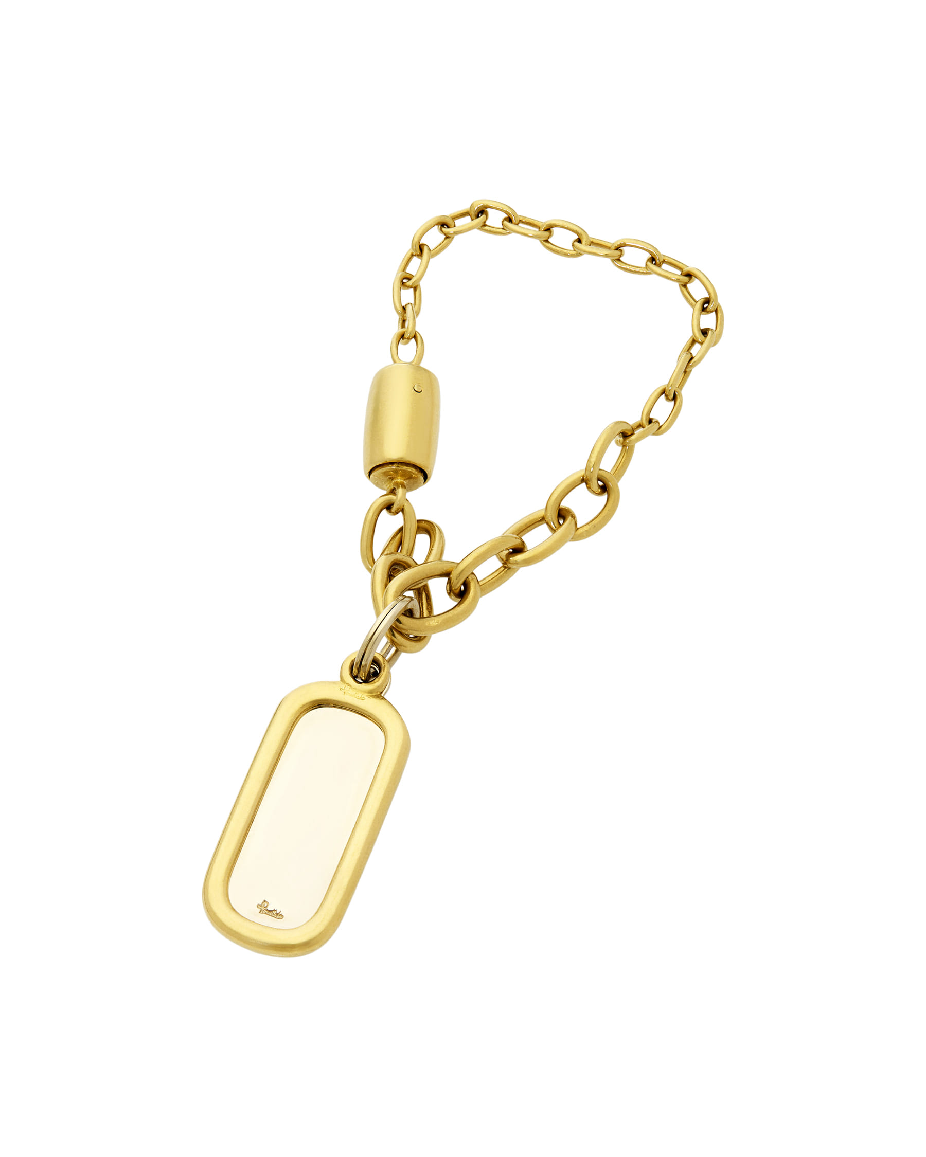 Portachiavi pomellato in oro giallo e bianco-1