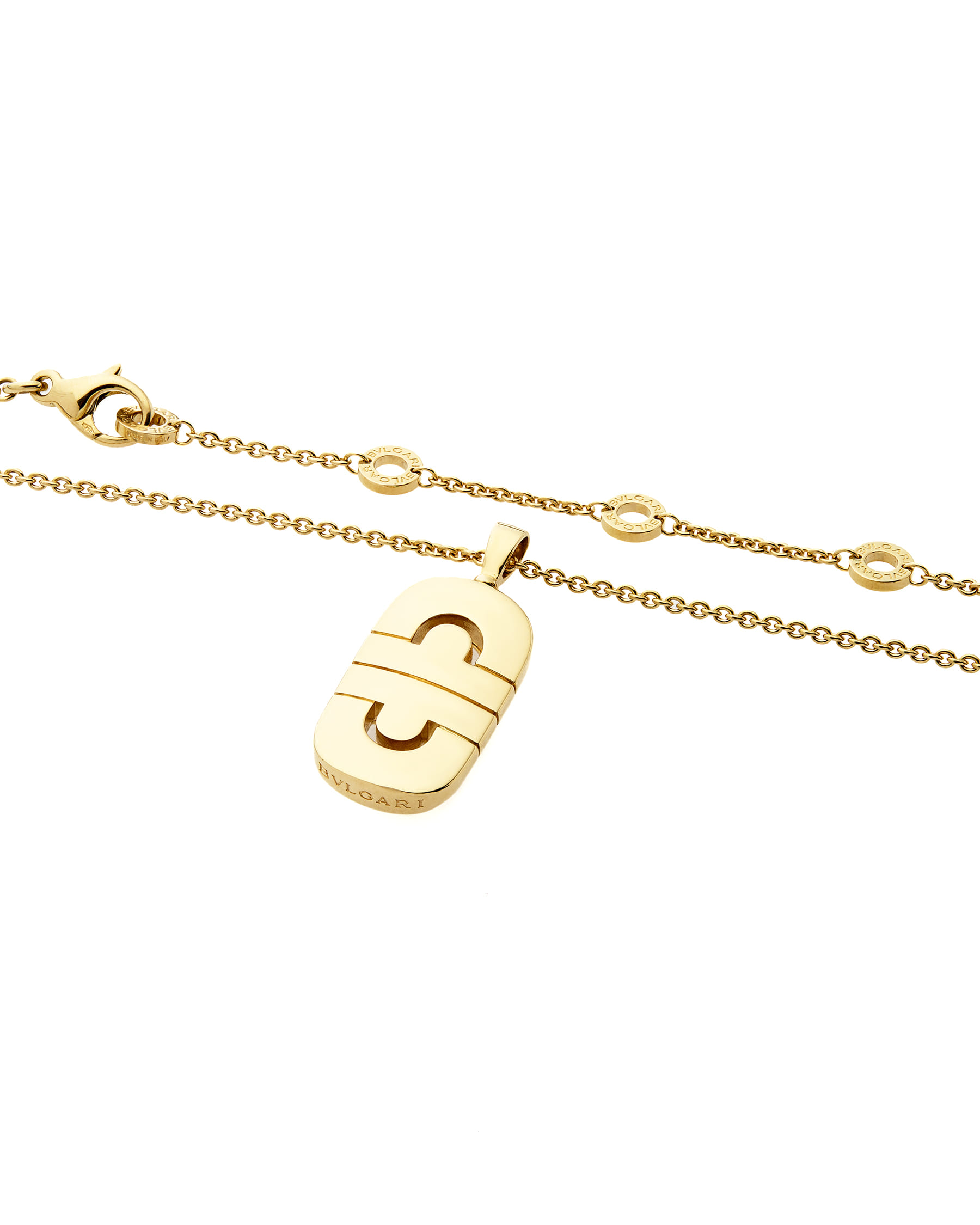 Collana bulgari con ciondolo parentesi in oro giallo-2
