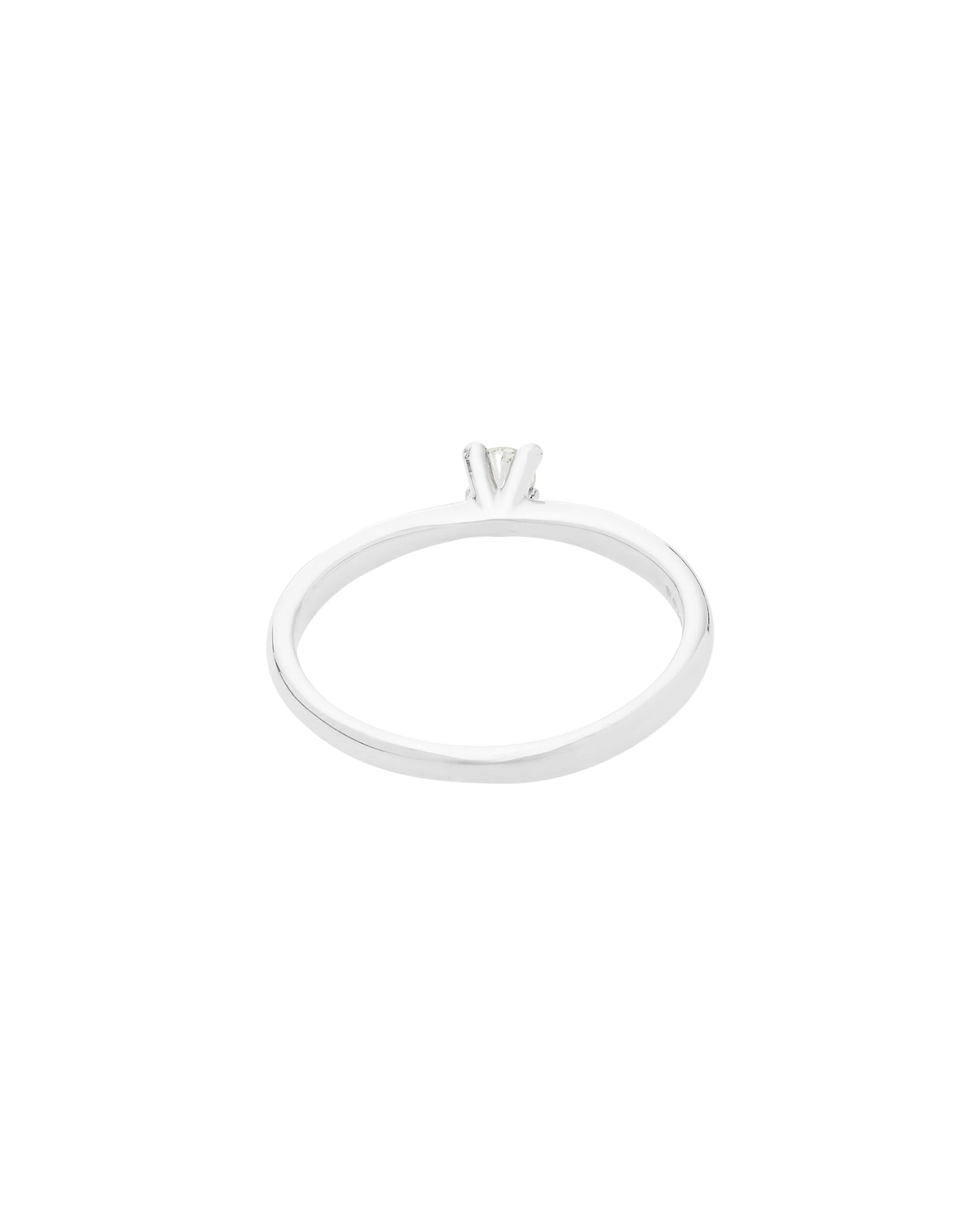 Anello solitario in oro bianco 18kt con diamante 0,10 ct-3