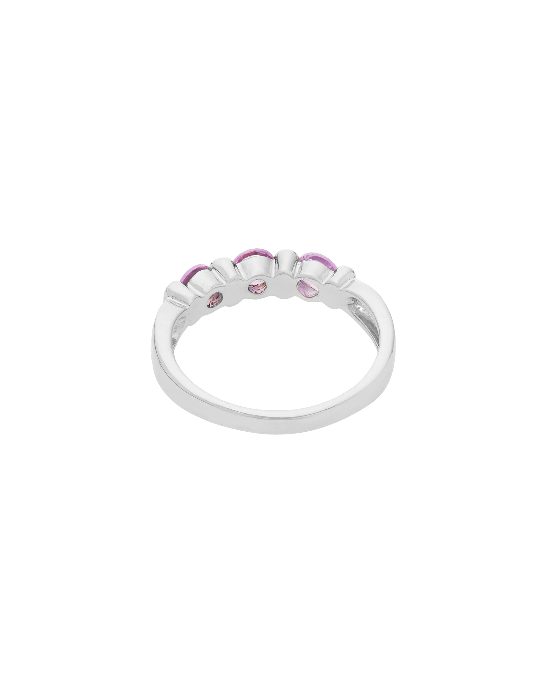 Anello comete in oro bianco con diamanti e zaffiri rosa-3