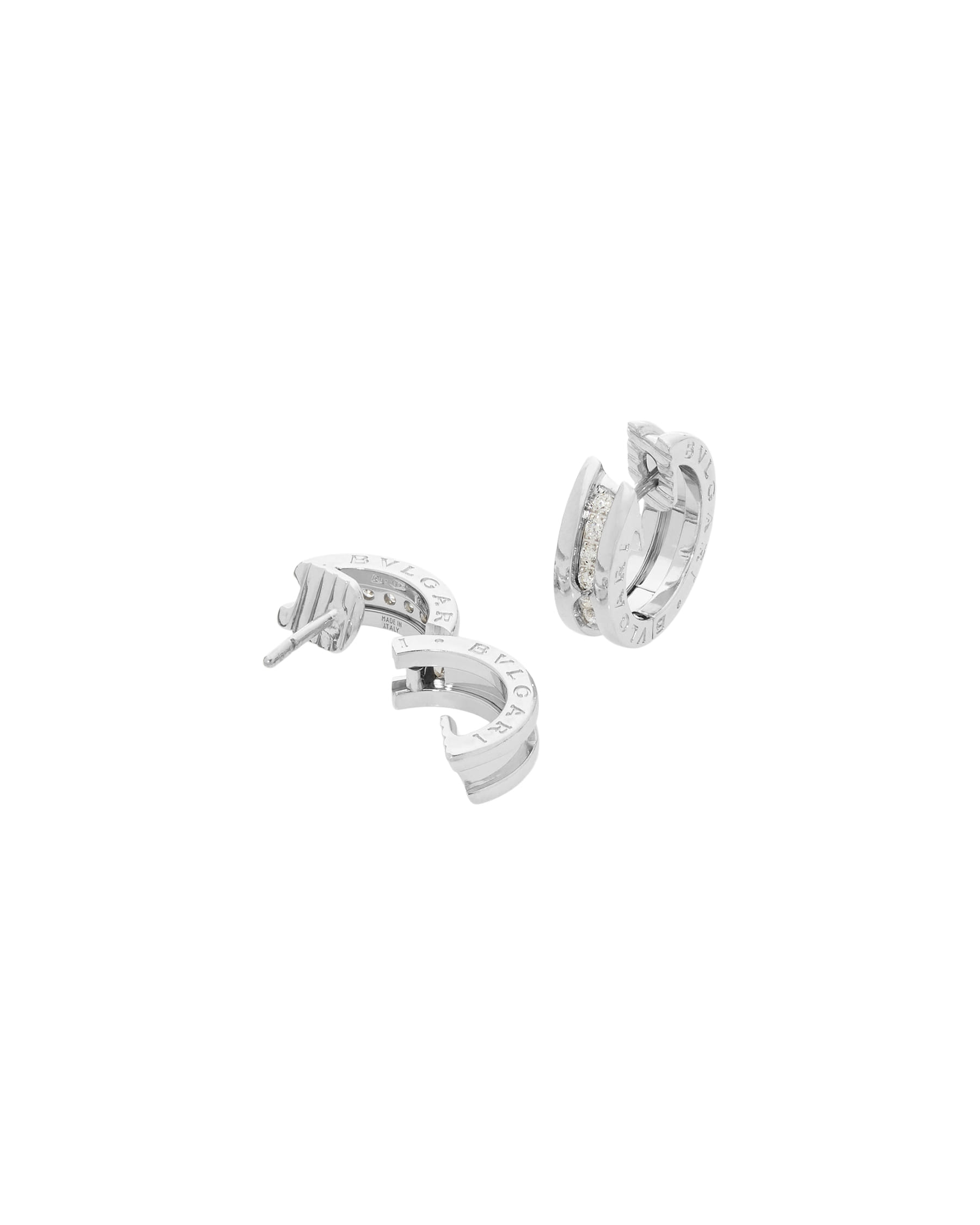 Orecchini bulgari b.zero1 in oro bianco e diamanti-2