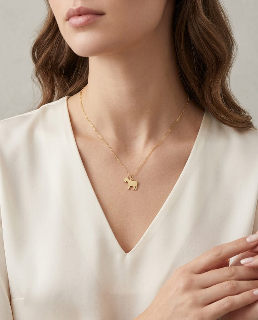 Ciondolo dodo capra in oro giallo 18kt-3