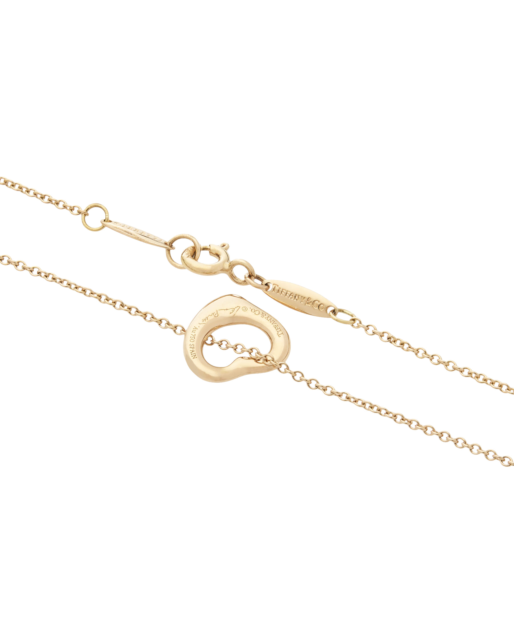 Collana tiffany&co. open heart elsa peretti in oro rosa e diamanti-3