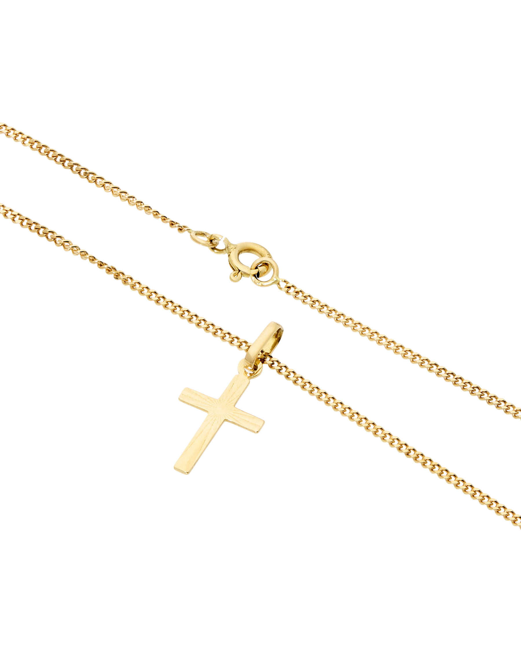 Catenina con ciondolo croce in oro giallo 18 kt-2