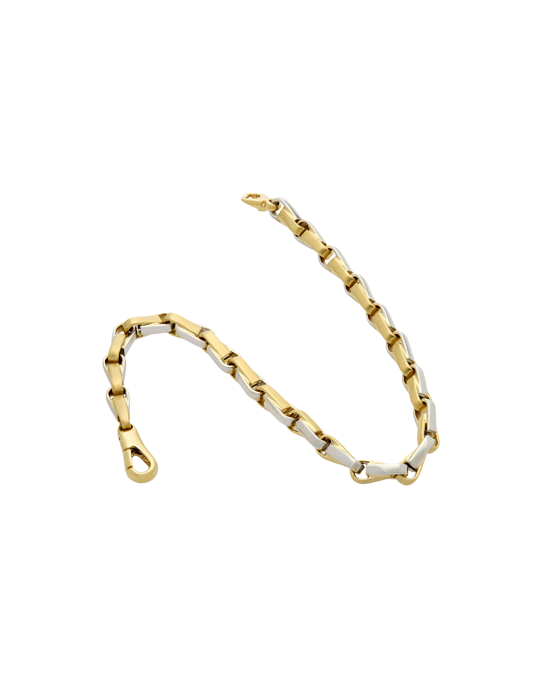 Bracciale in oro giallo satinato e oro bianco lucido-2