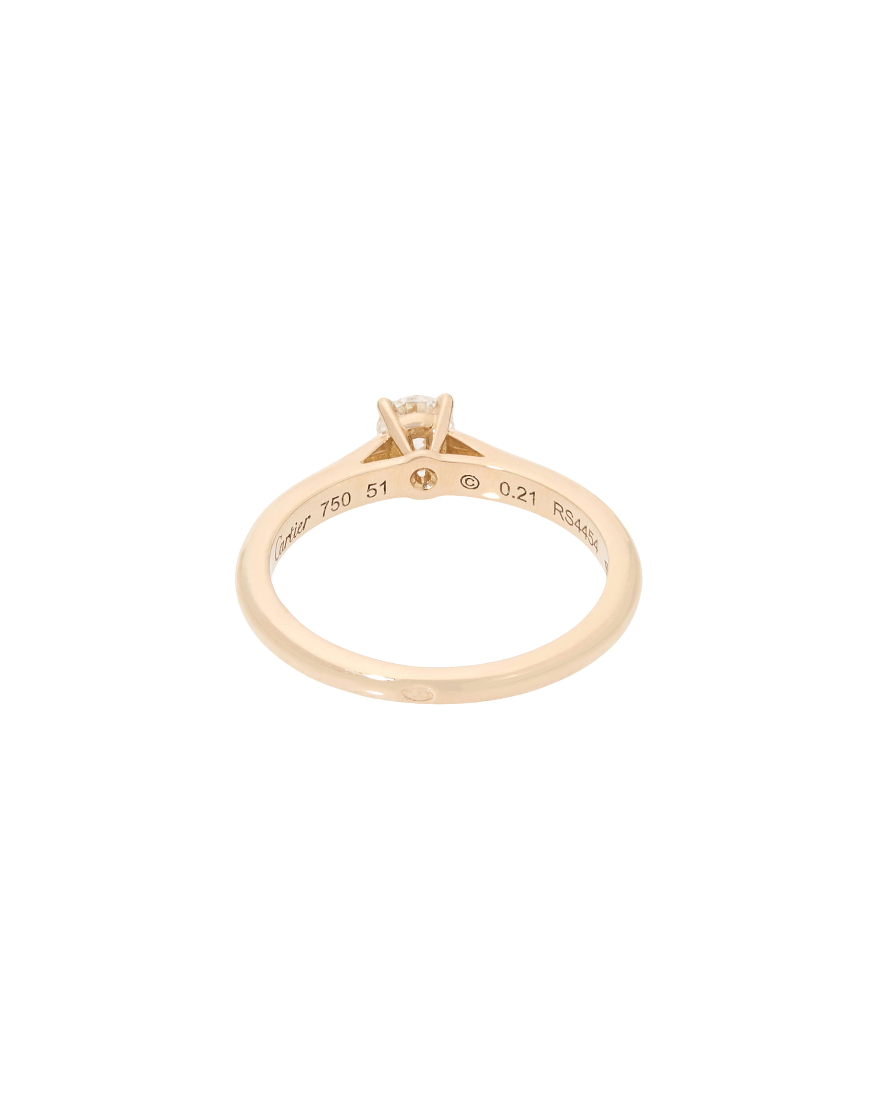 Anello solitario 1895 cartier in oro rosa con diamante 0,21 ct-3