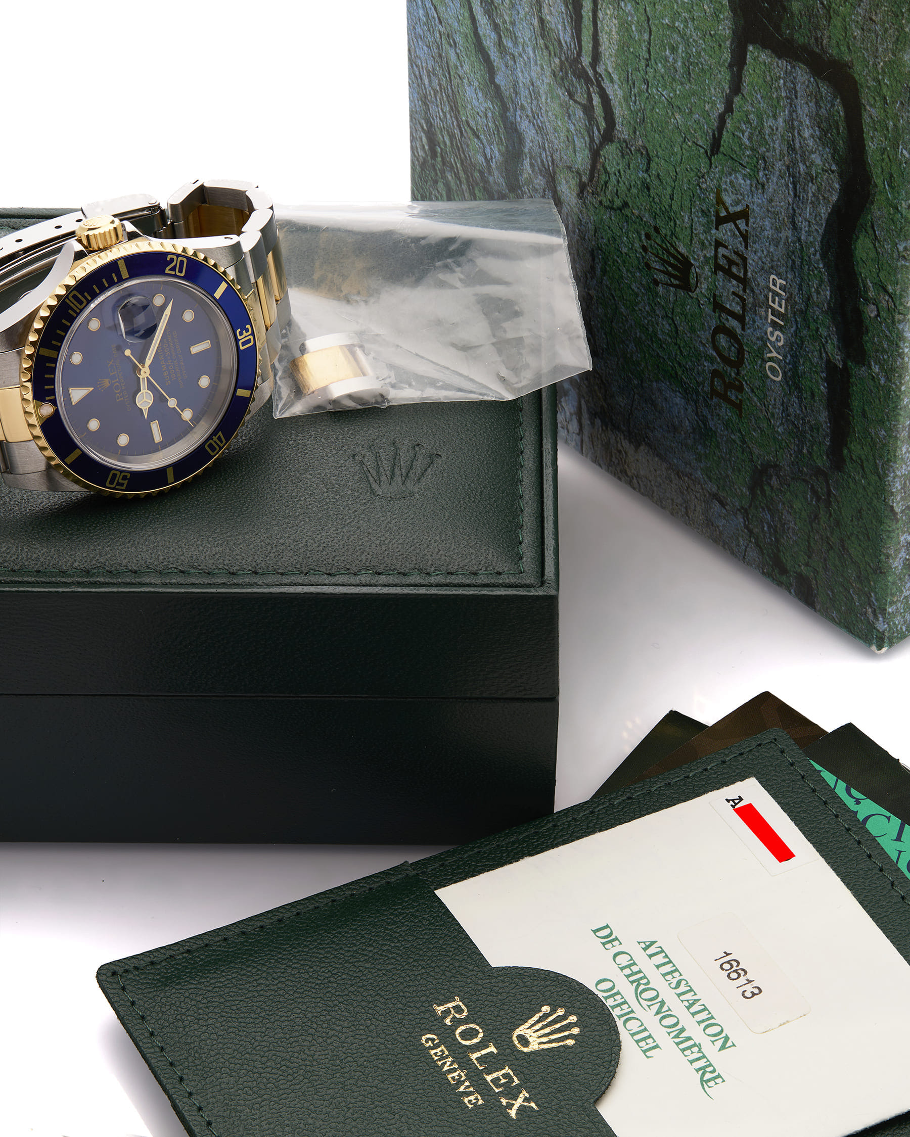Rolex submariner date acciaio e oro 40 mm re 16613-6