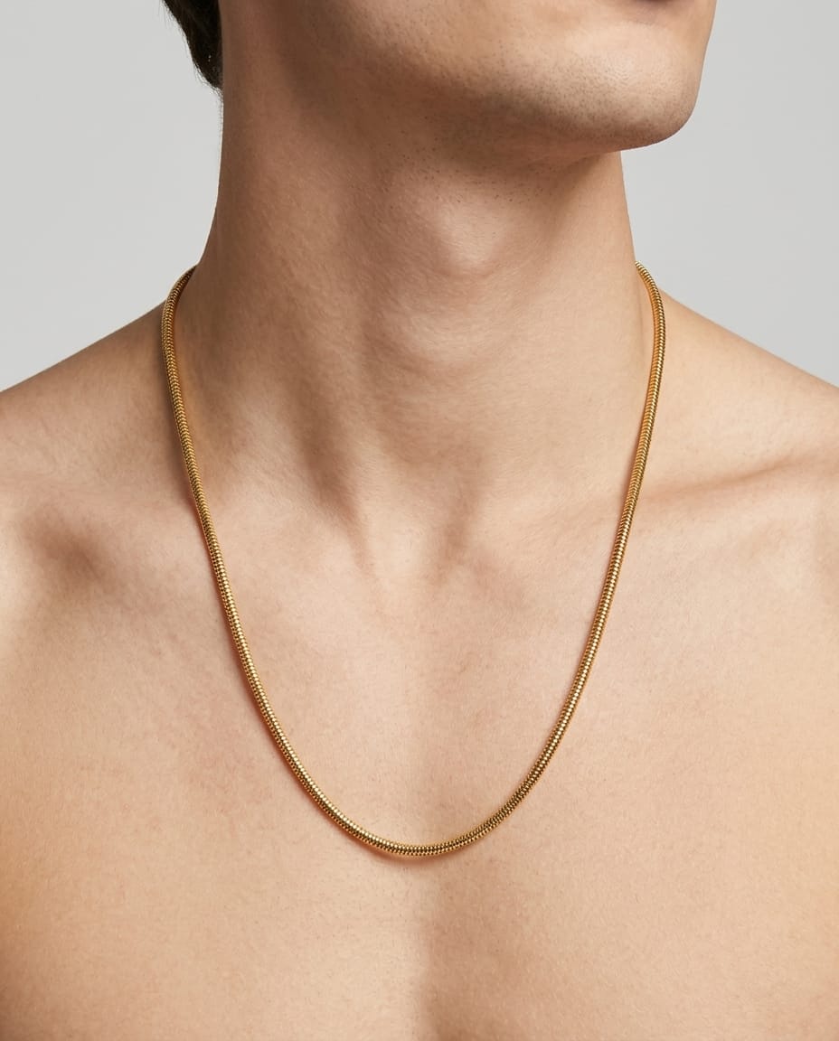 Collana maglia coda di topo in oro giallo-3