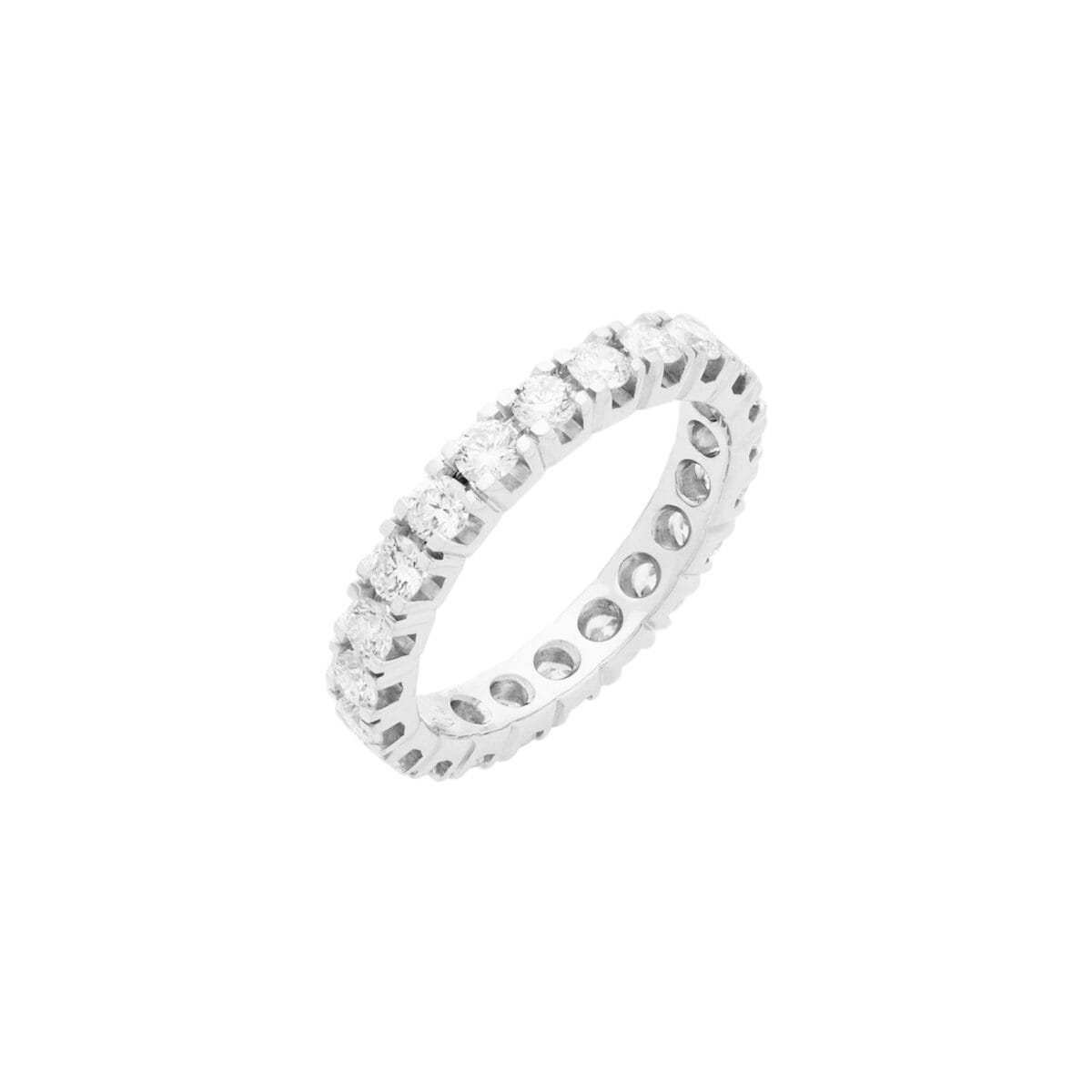 Anello eternity in oro bianco con diamanti 1,43 ct-1