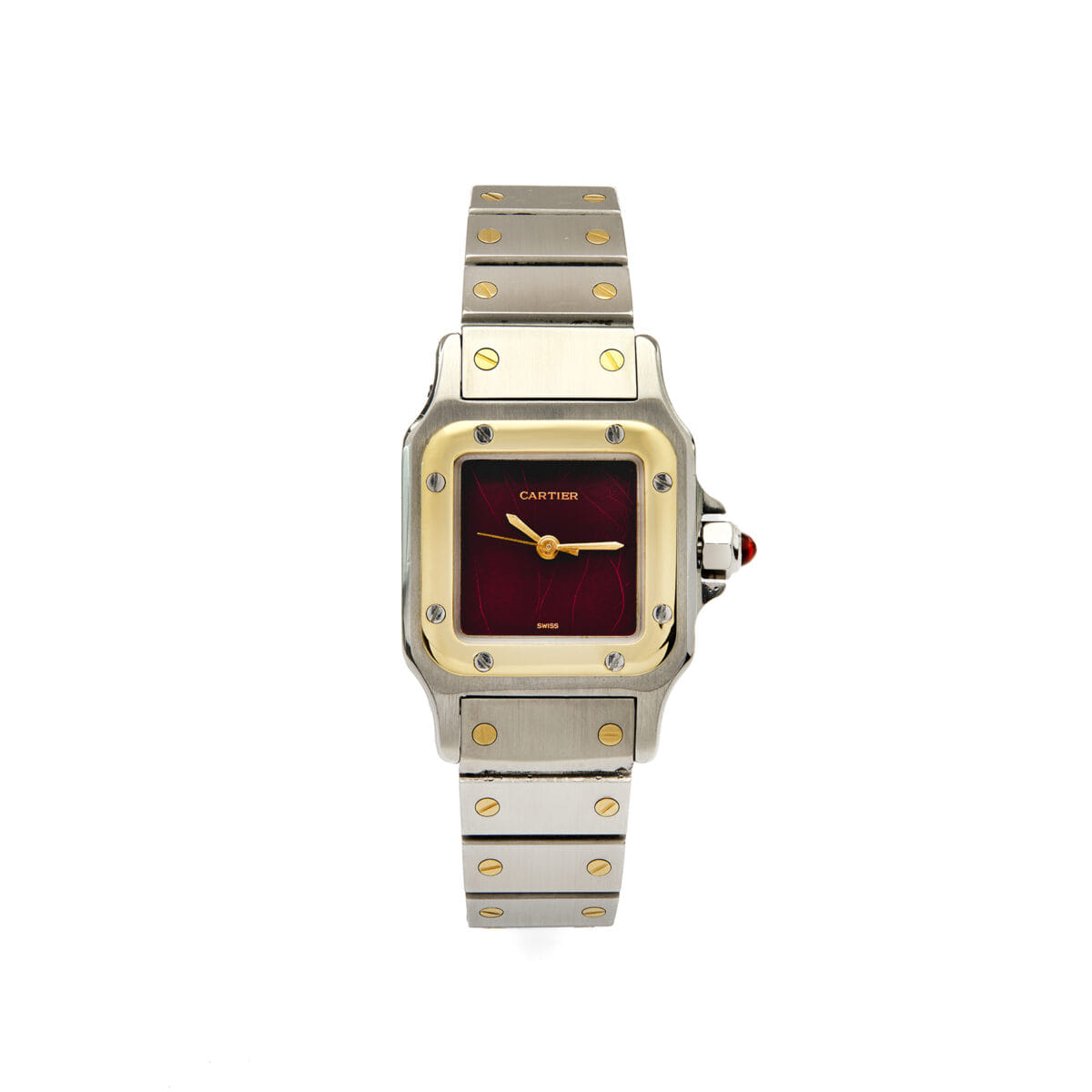 Cartier Santos Lady Burgundy Dial ref 0902