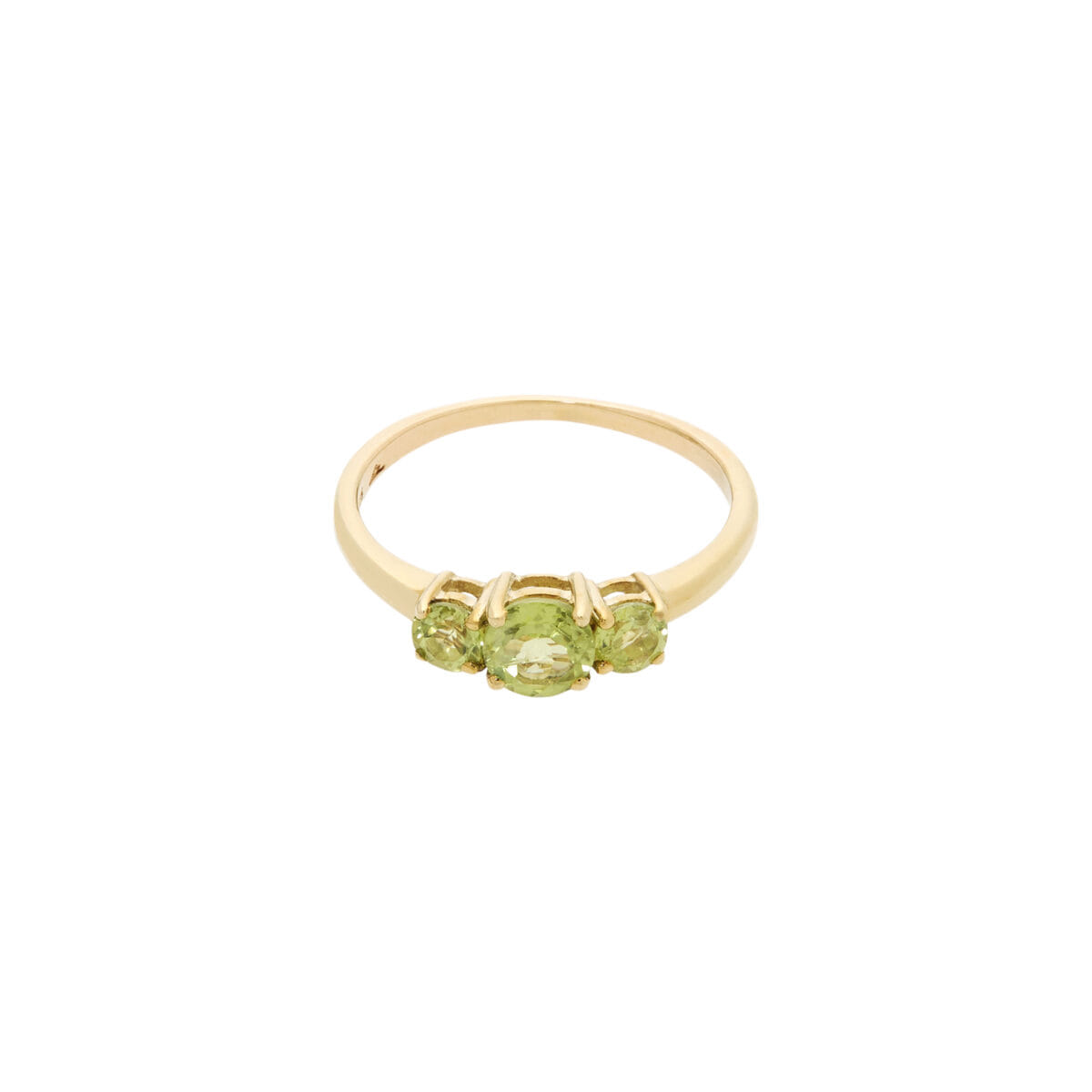 Anello trilogy in oro giallo con peridoti-1