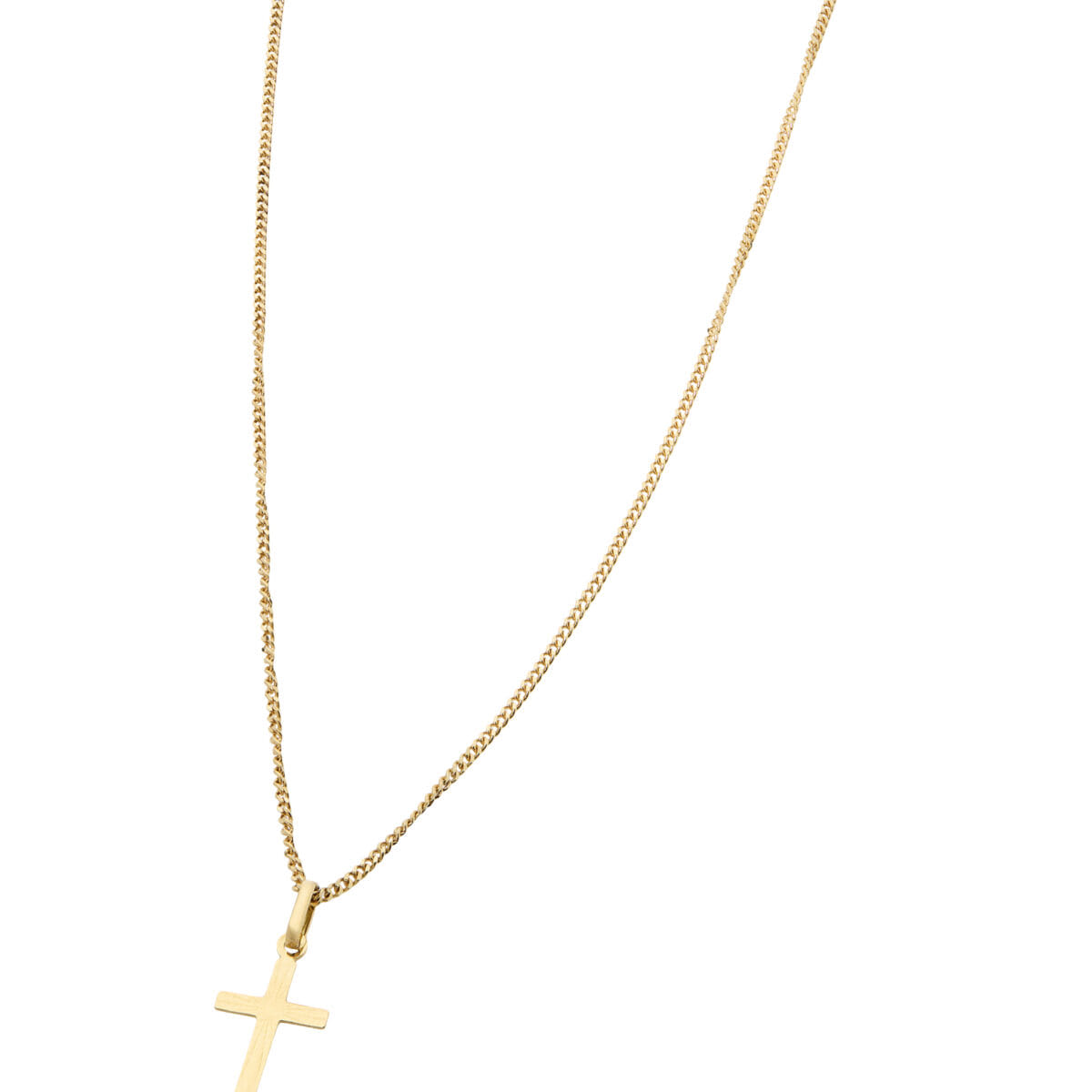 Catenina con ciondolo croce in oro giallo 18 kt-1