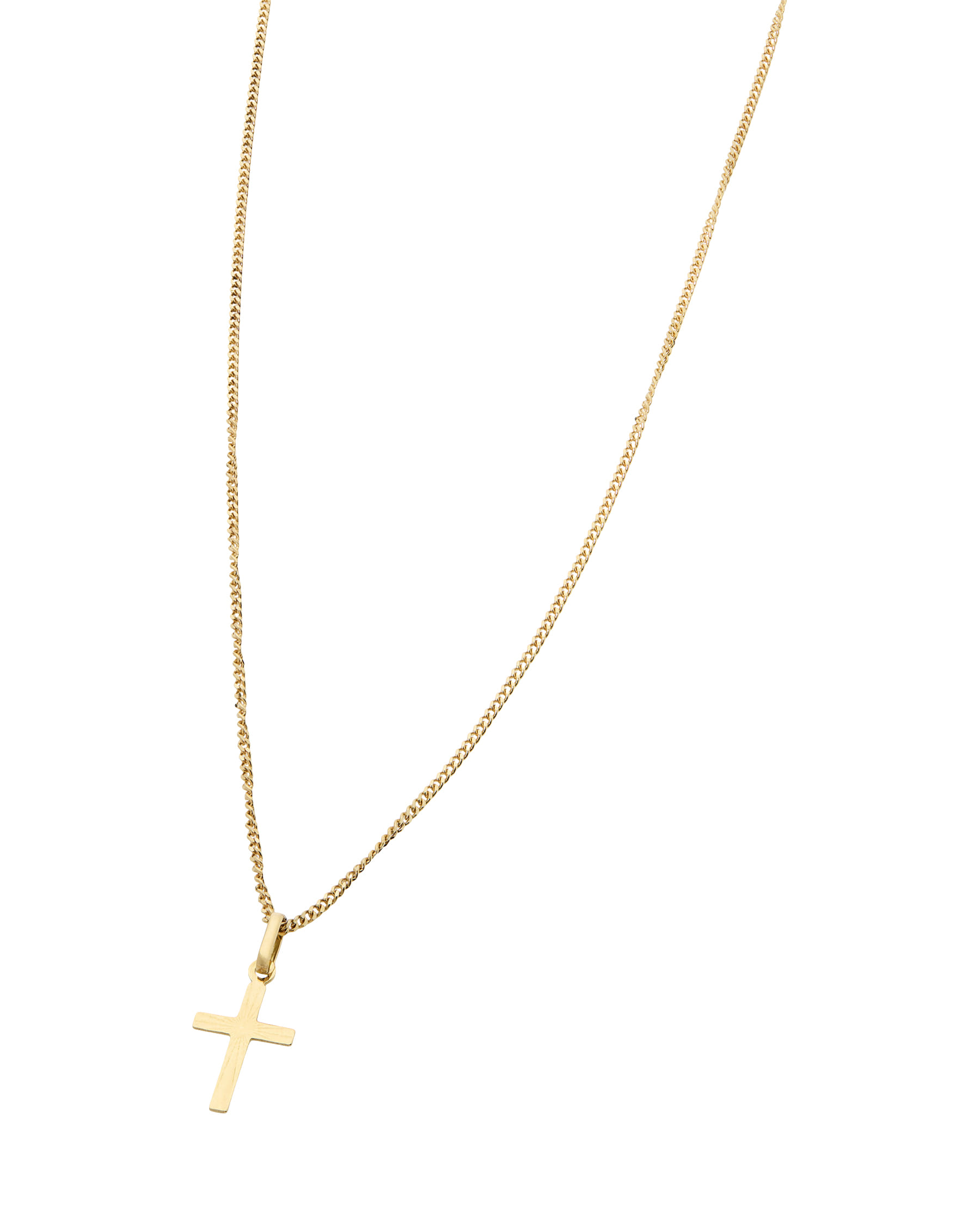 Catenina con ciondolo croce in oro giallo 18 kt-1