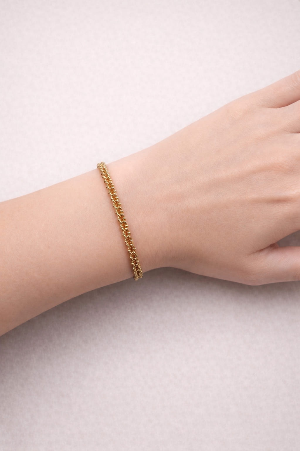 Bracciale in oro giallo 18kt maglia doppia c-3