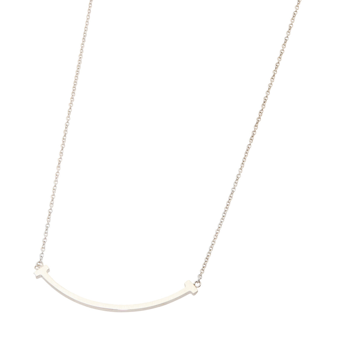Collana tiffany t con pendente smile in oro bianco-1