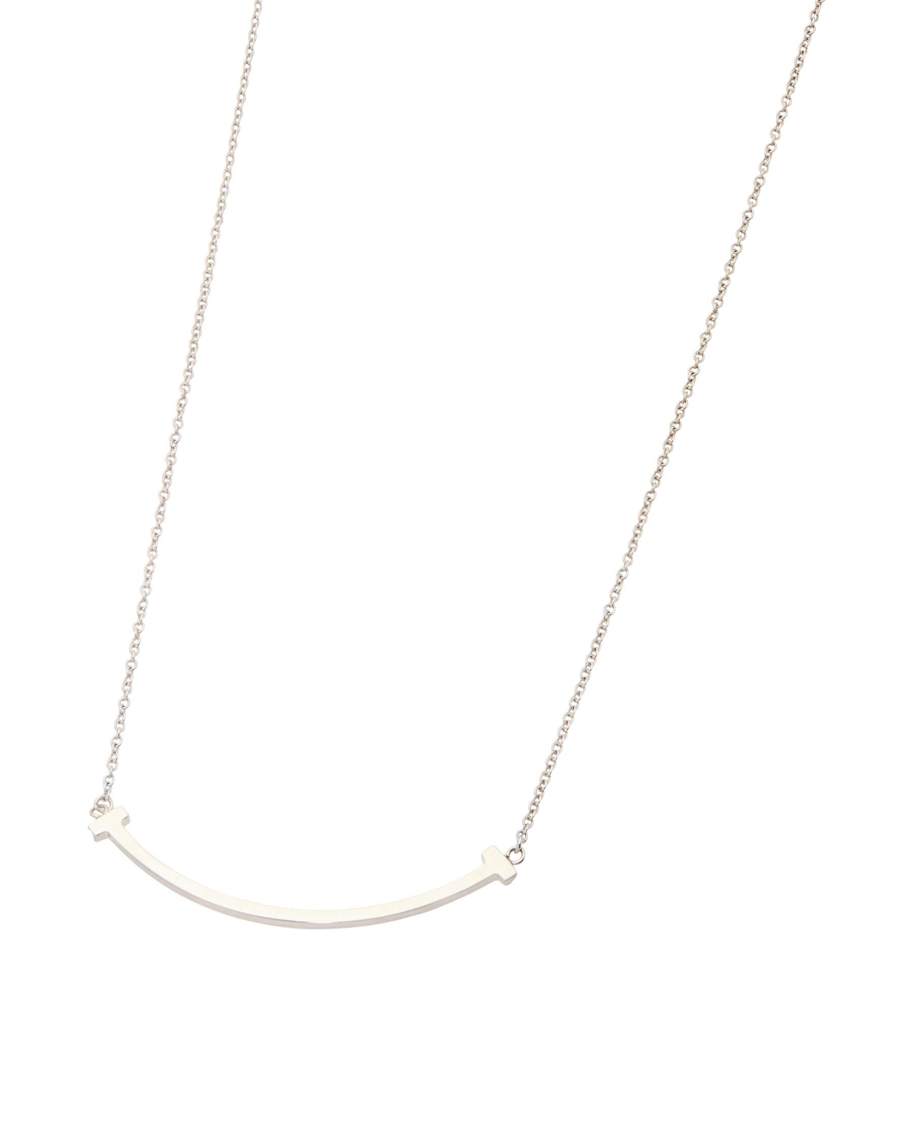 Collana tiffany t con pendente smile in oro bianco-1