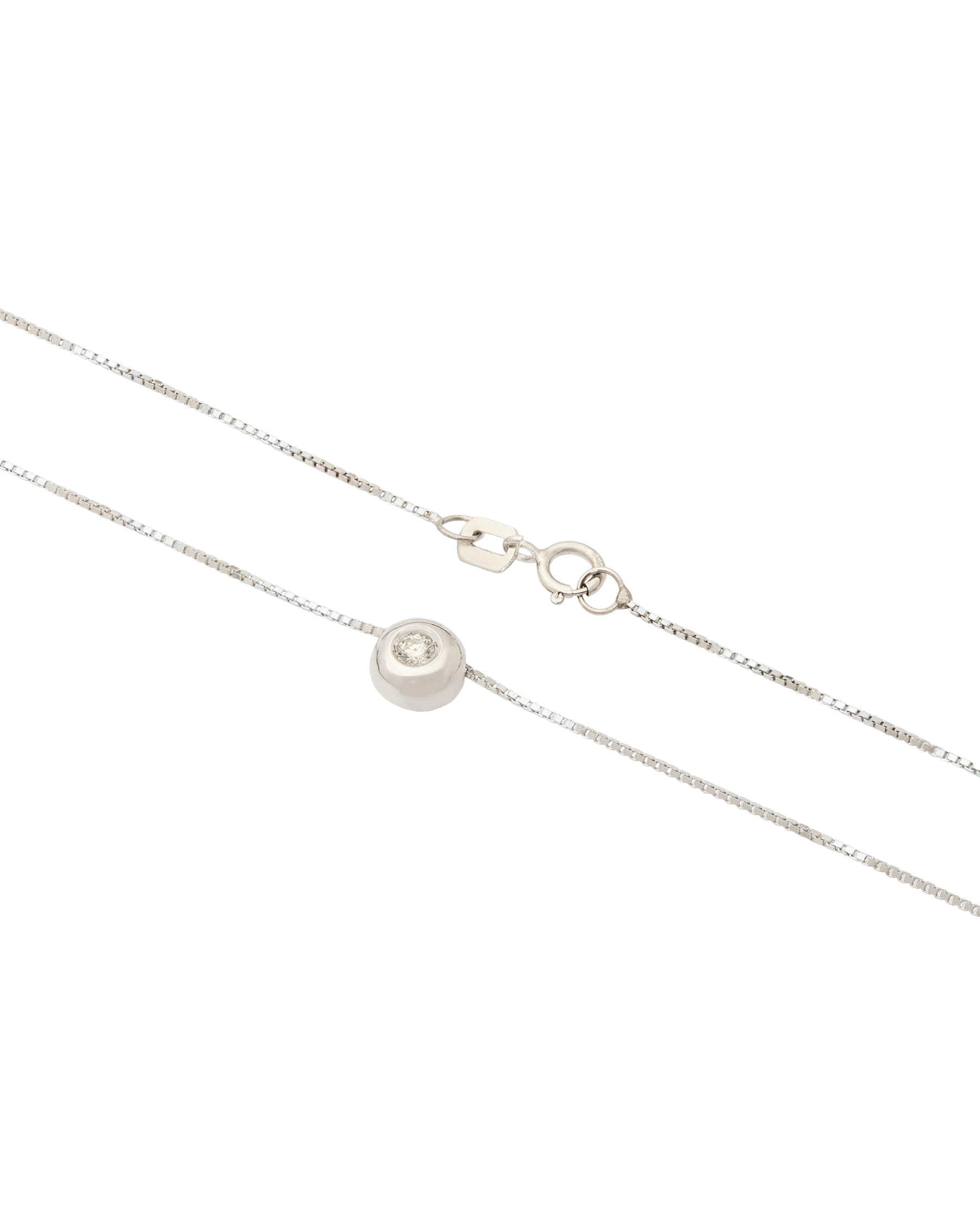 Catenina punto luce cipollino in oro bianco e diamante 0,07 ct-2