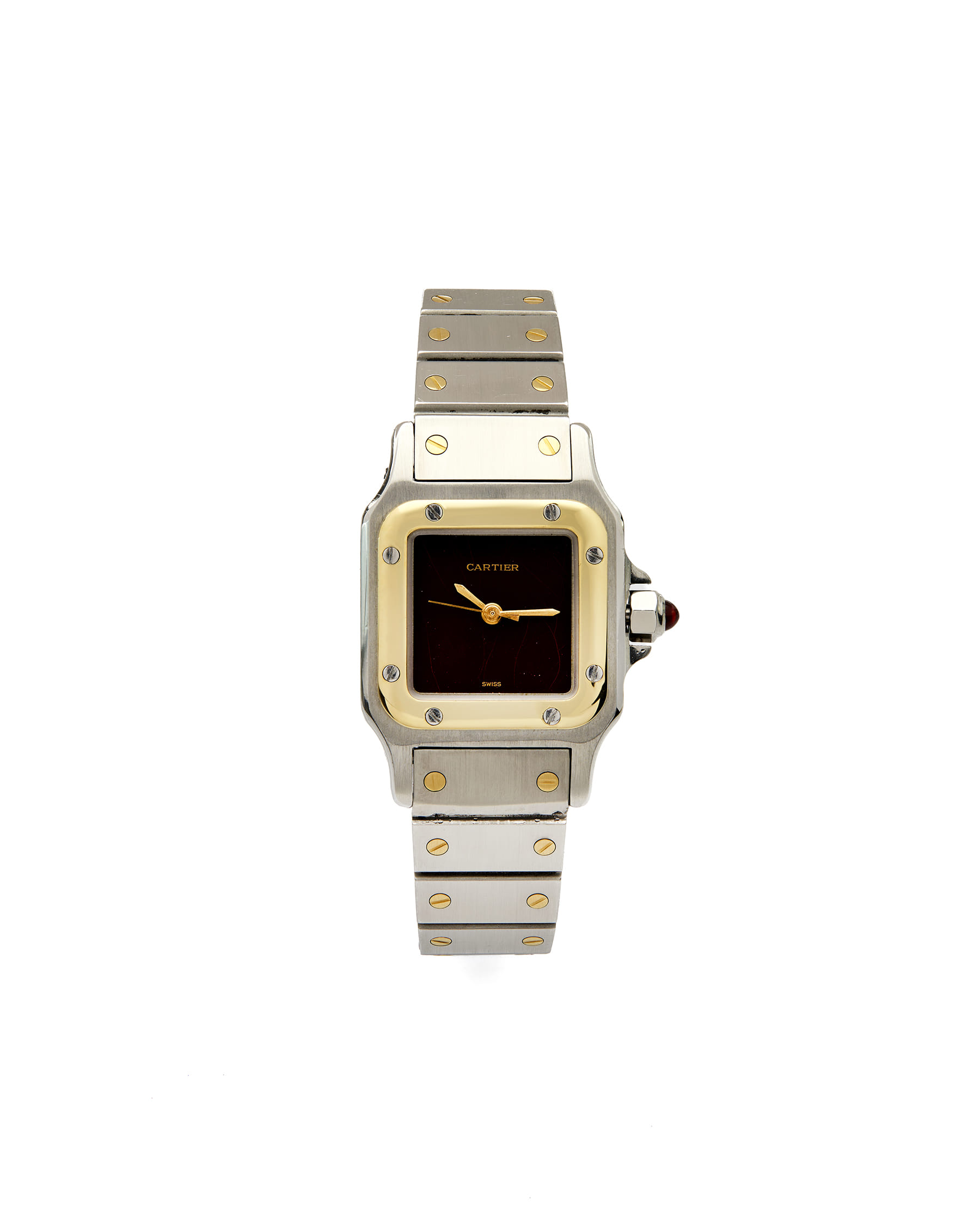 Cartier santos lady burgundy dial ref 0902-1